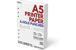 A5 6 Ring Hole Punch Loose Leaf Paper