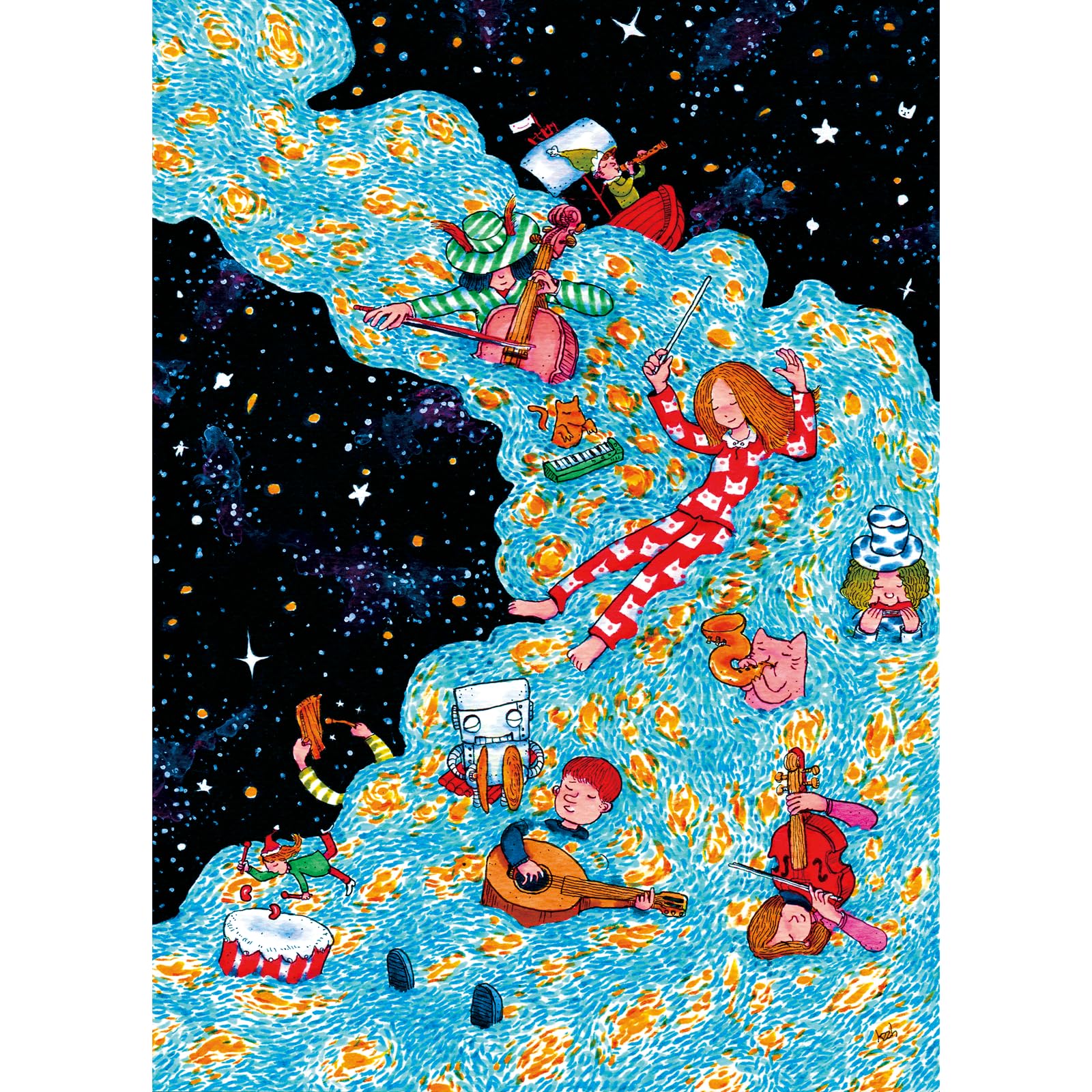HUADADA Jigsaw Puzzles for Adults 1000 Pieces, Dreamy Starry Music Fantasy Scene, Unique Art Wall Decor Birthday Gift — image 1