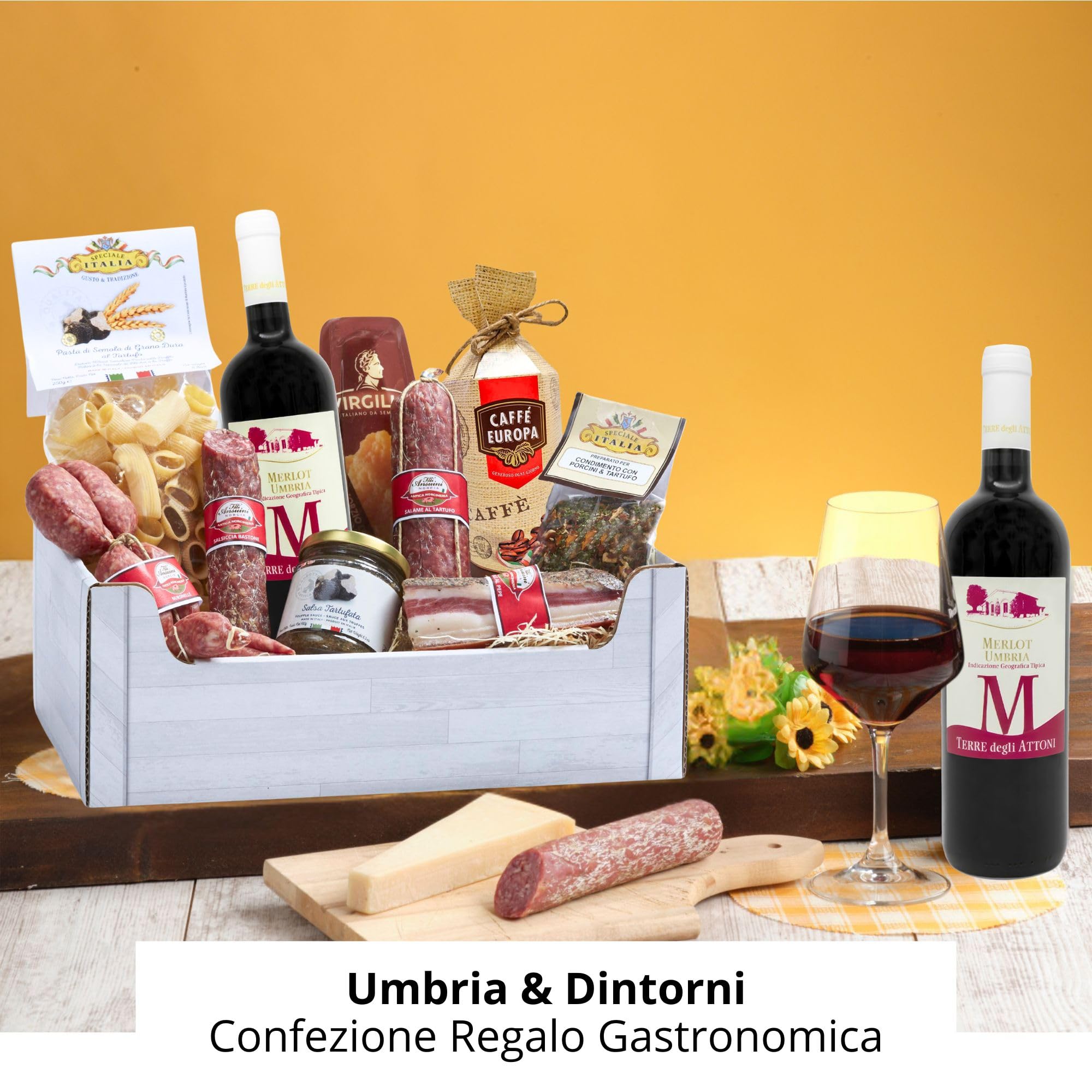 Speciale Italia – Confezione Regalo Alimentare di Gastronomia Umbria e Dintorni, Cesto Pasquale con Prodotti Gastronomici Tipici della Regione Umbria
