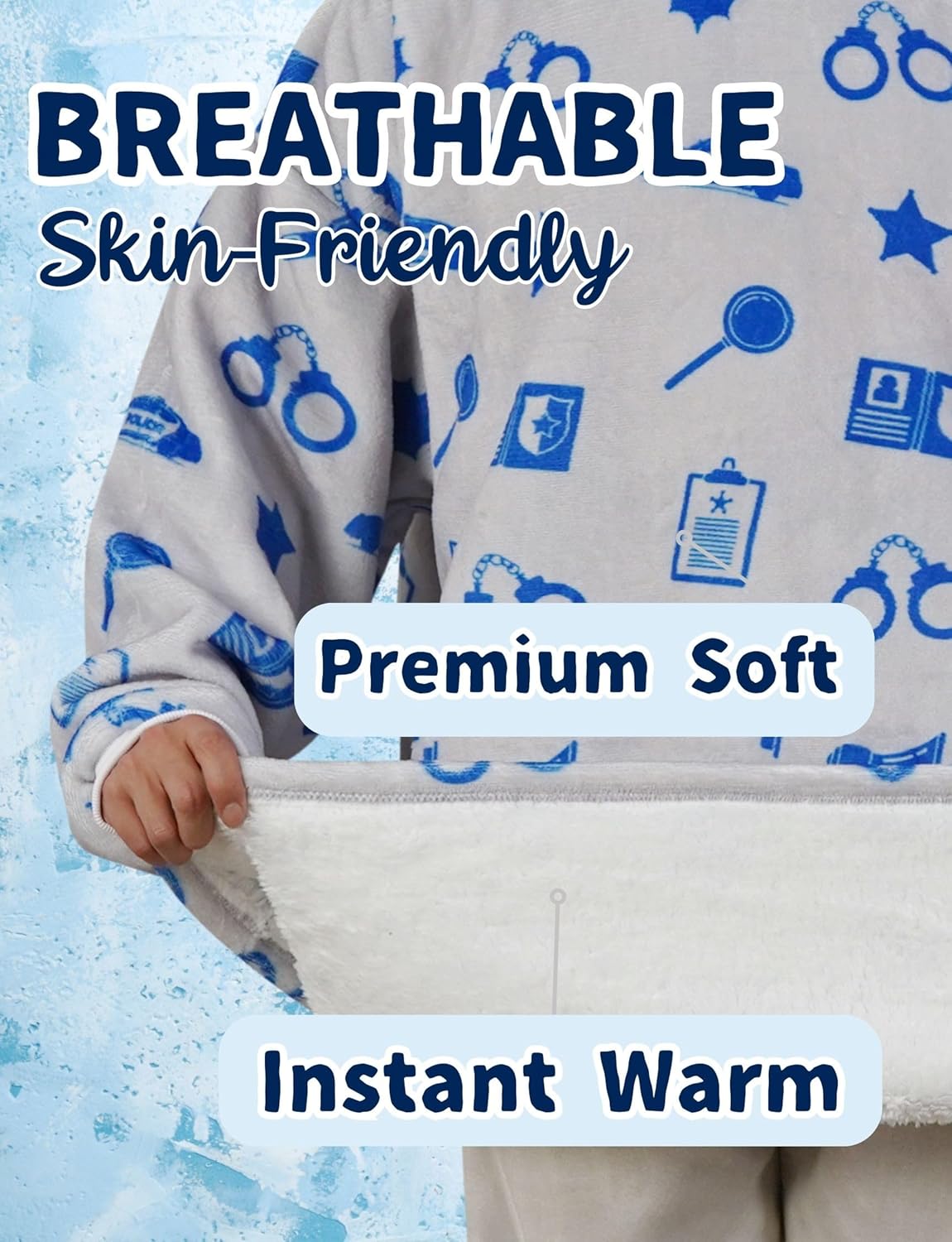 Police Officer Gifts, Blanket Hoodie for Law Enforcement, Correctional Officer for Retirement, Father's Day, Christmas, One Size