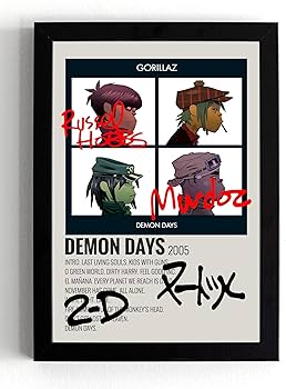 Demon Days Album by Gorillaz - Song Cover Signed Poster Fan