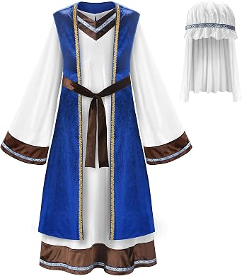 ReliBeauty Boys Saint Joseph Shepherd Costume for Kids with Vest and Headpiece