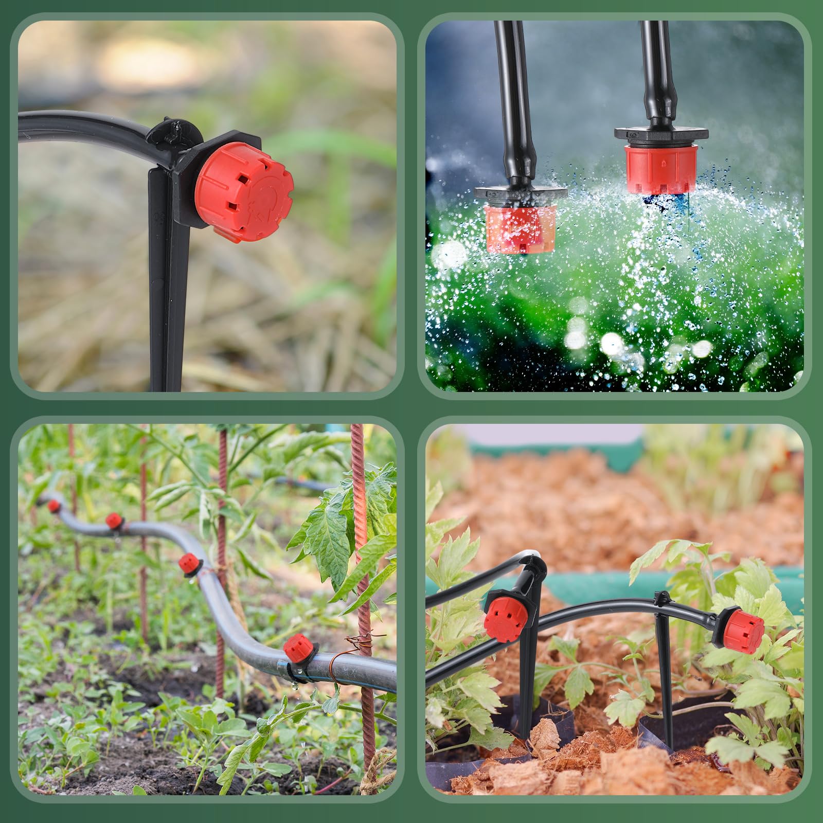 VIHOSE Kit de sistema de riego por goteo de 328 pies, tubo de distribución en blanco de 1/4 pulgadas, sistema de riego automático de jardín, kit de aspersor para jardín, cama elevada, invernadero,
