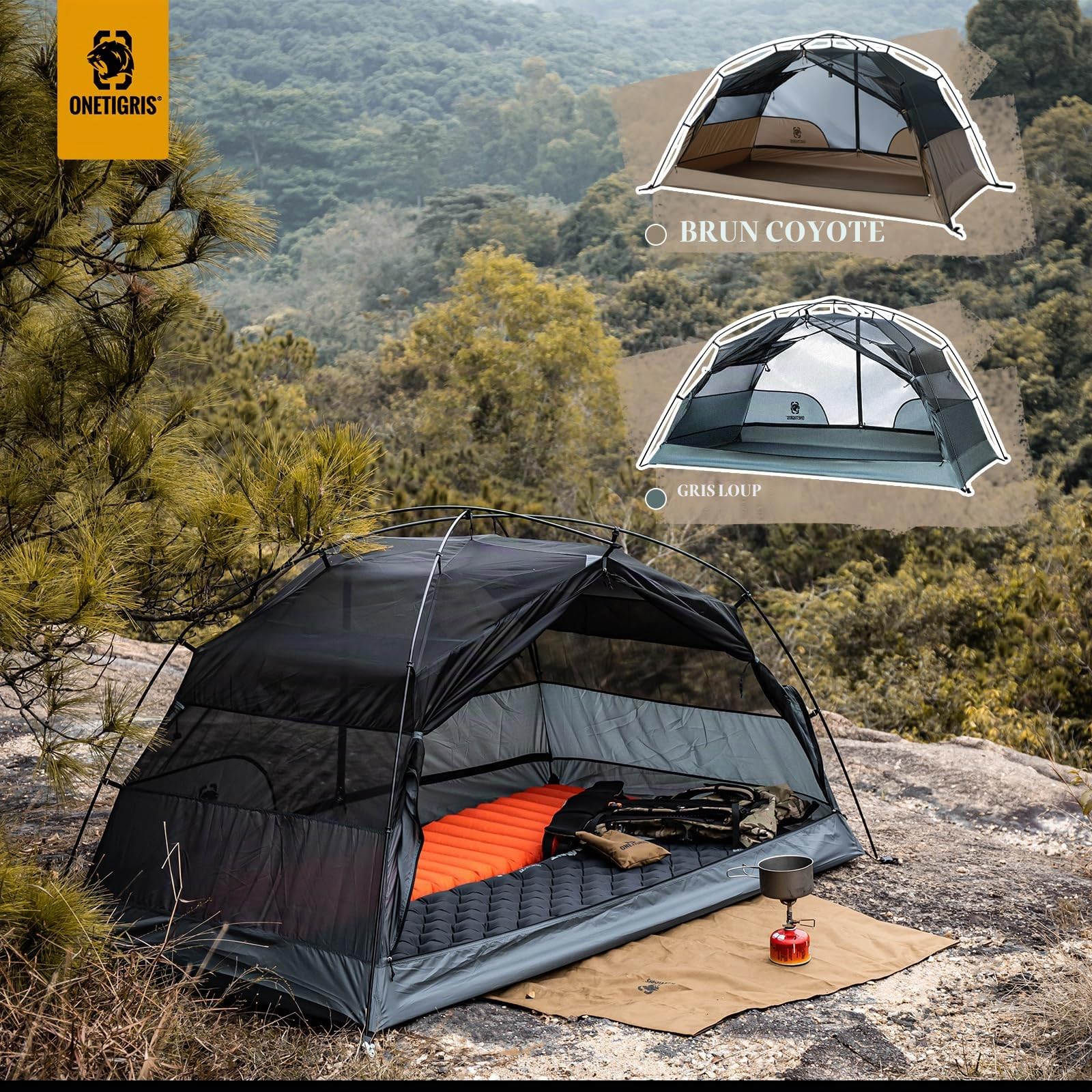 OneTigris Cosmitto 2.0 Tente à dos – Autonome, légère, imperméable, 3 saisons, tente de camping pour extérieur, randonnée, alpinisme