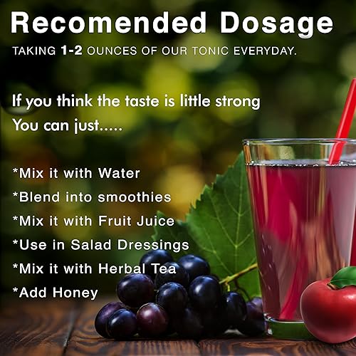 Miniatura 8 de Tonic Man Tónico orgánico de bienestar antiguo hecho con vinagre de sidra de manzana crudo  Hierbas orgánicas y especias botella de 16 onzas
