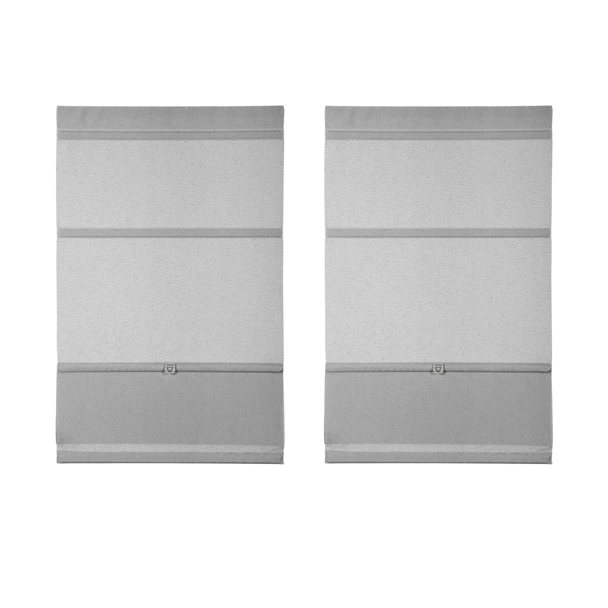 GARDINIA EASYFIX Raff-Rollo 2er-Set, Verdunklungsrollos ohne Bohren, Magnetisch, Inkl. Klettband, Raff-Gardine, Blickdicht, Grau, 70 x 140 cm BZW. 80 x 140 cm (BxH)