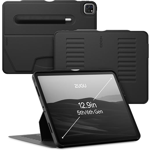 ZUGU iPad Pro 12.9 Case 2022/2021 6e & 5e generatie hoes - dunne beschermhoes - Draadloos Apple Pencil Opladen - Handige 10-hoeks Magnetische Stand & Automatische slaap-/waakfunctie [Woestijnroze]