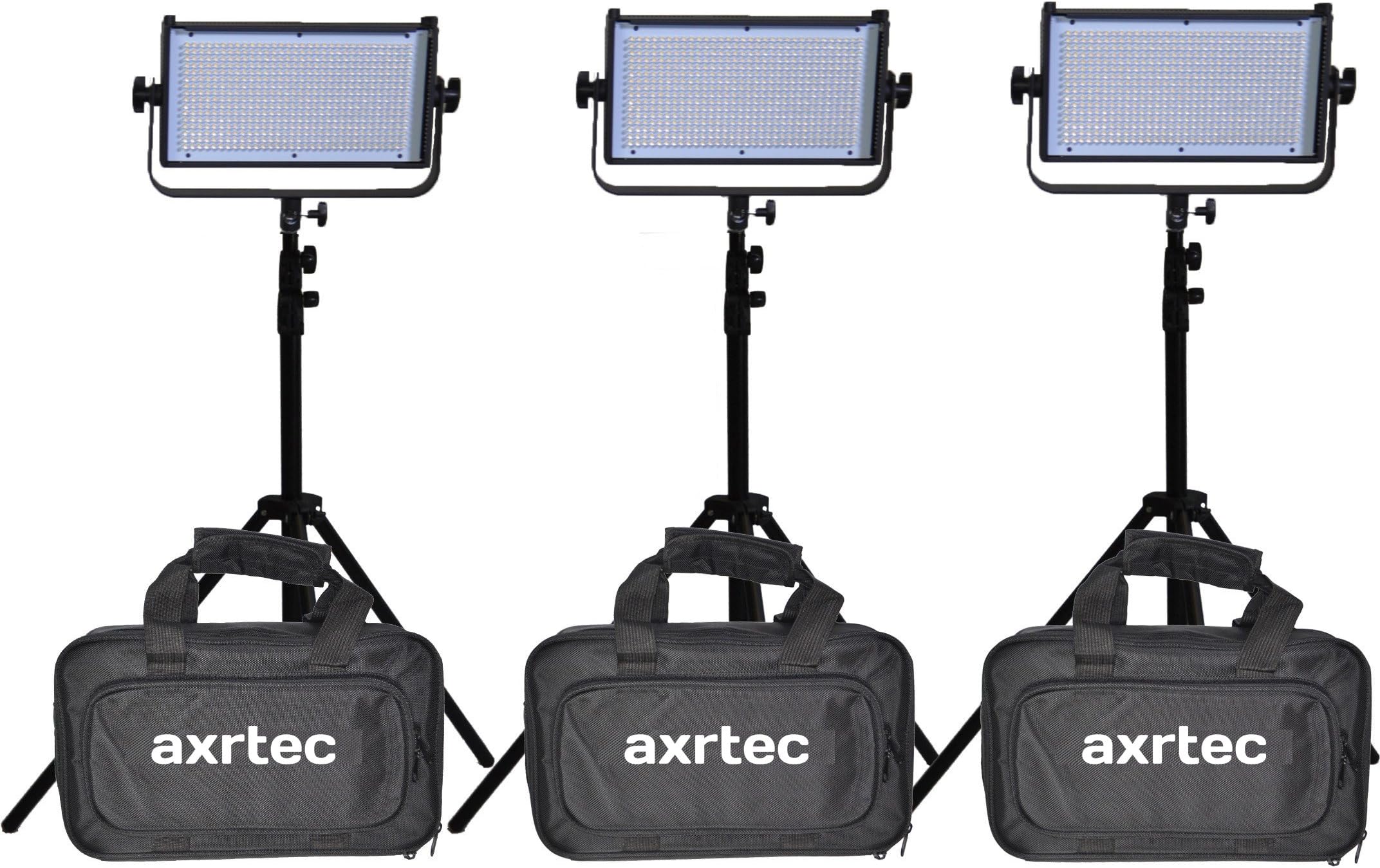 AX-LK-3x500-DSV 3x LED 500 Kit Daylight Spot with V-Mount Battery Plate (Black)