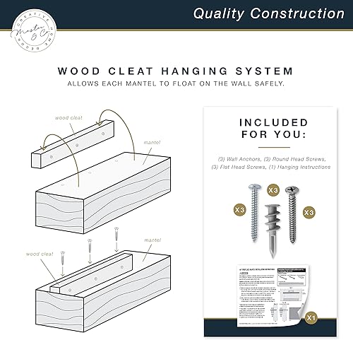 Miniatura 5 de Master & Co. - Mantel flotante rústico para chimenea, estante flotante largo para decoración de pared, 48 pulgadas, color espresso