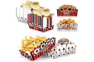 24 Pack Casino Party Food Paper Trays: Poker Night Essentials for a Vegas-Themed Celebration