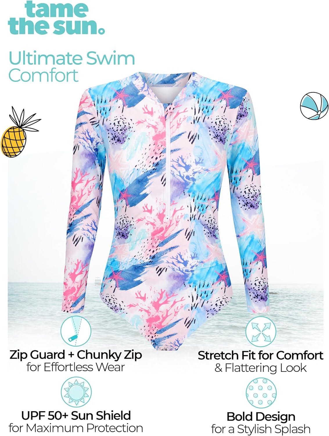 Tame the Sun One Piece Swimsuit Women - Tummy Control Bathing Suit for Women - UPF 50 + Women’s Swimwear - Image 4