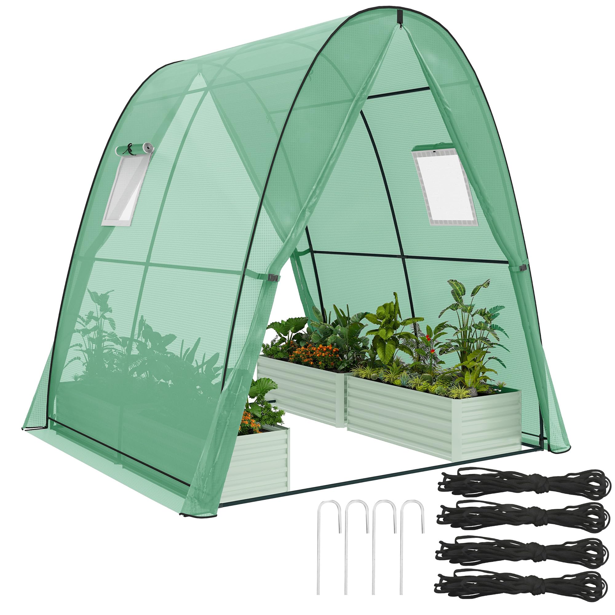 green garden♡ Outsunny 9' x 4' Metal Outdoor Storage Shed, Garden Utility Tool