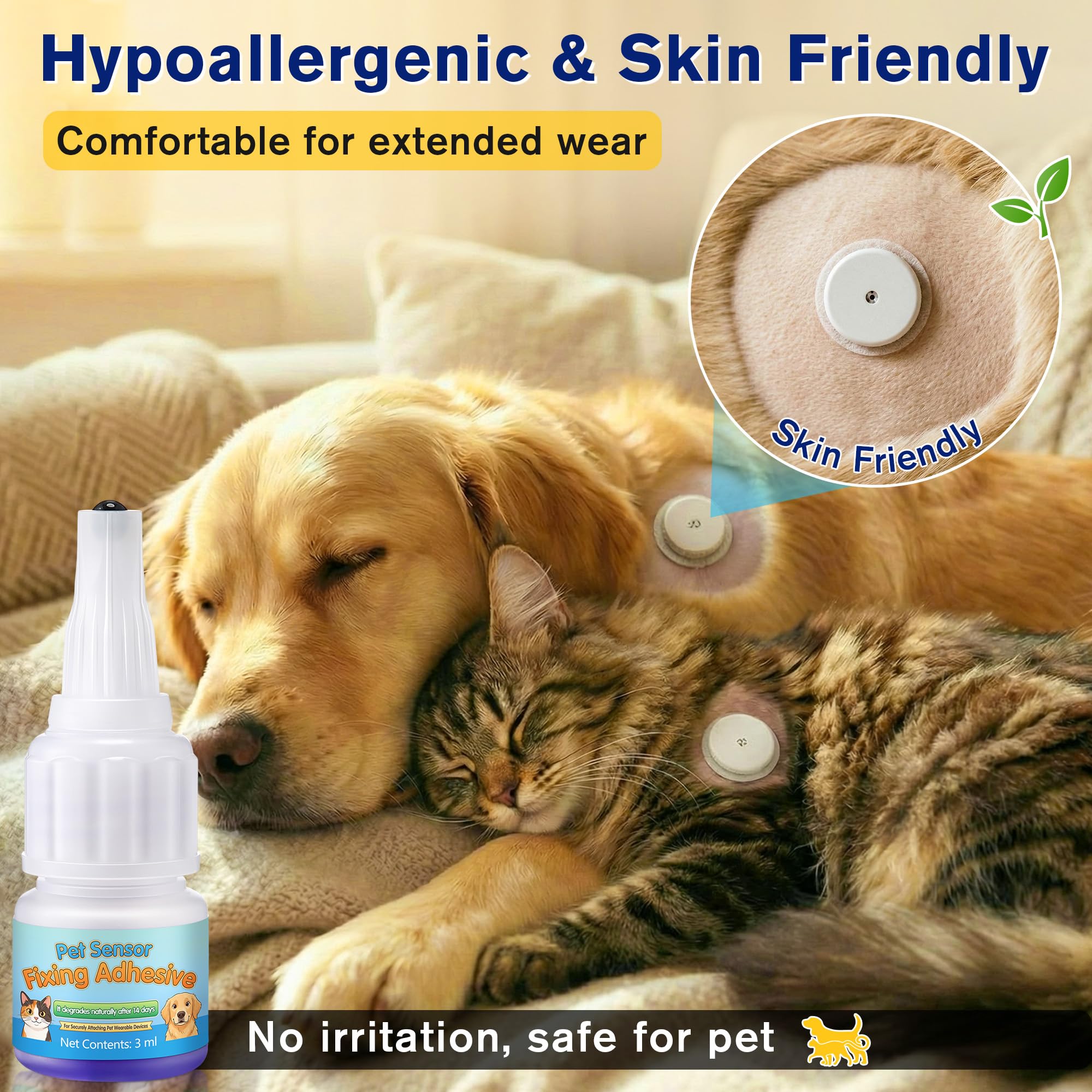 3ml Veterinary Surgical Skin Glue with 10 Applicators, Fast Acting Wound Tissue Glue Sealant, CGM Sensor Adhesive for Pet with Blue Tint for Precise Application, Stay Secure for 10-14 Days — Amazon image 8