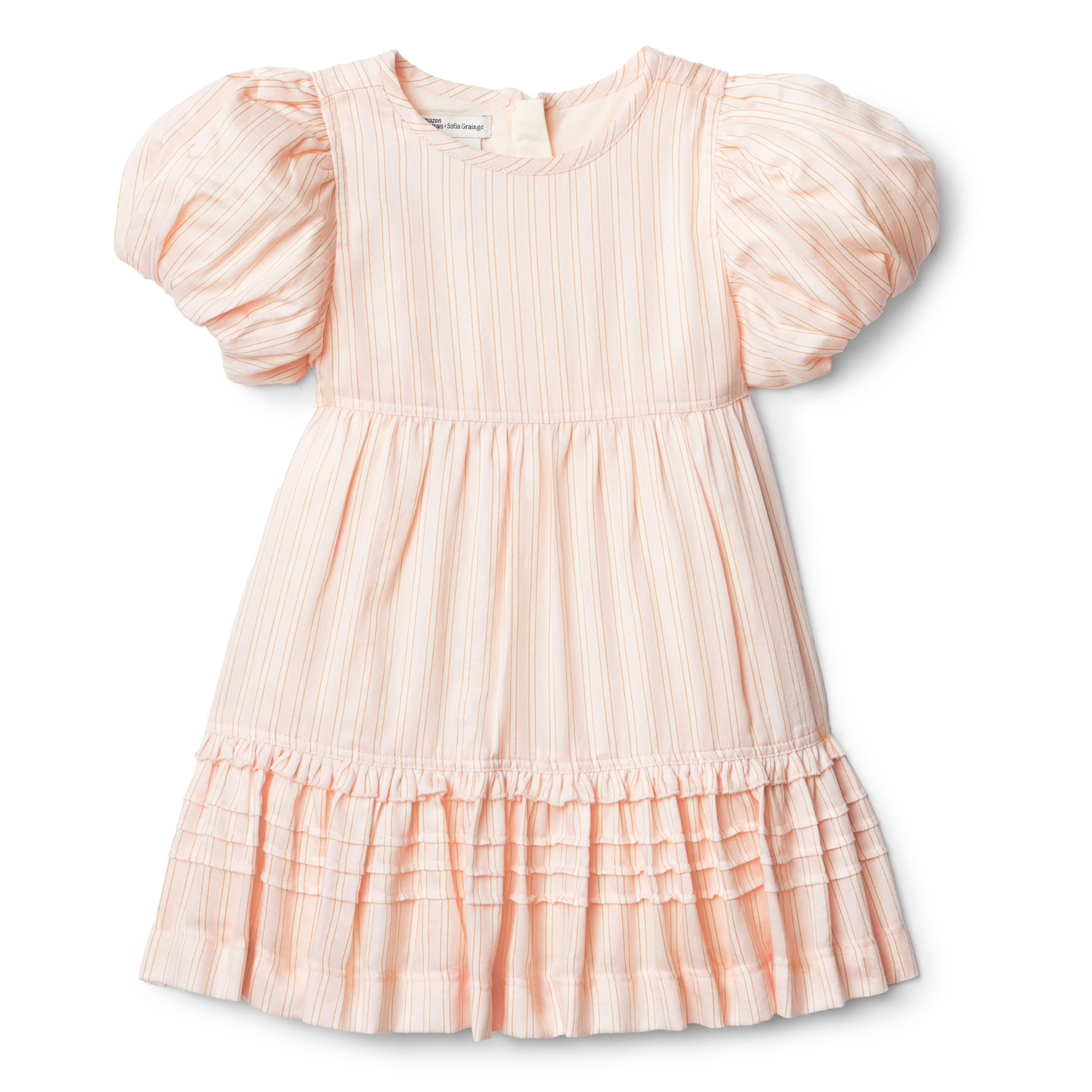 Amazon Essentials x Sofia Grainge Toddlers and Baby Girls' Puff Sleeve Dress