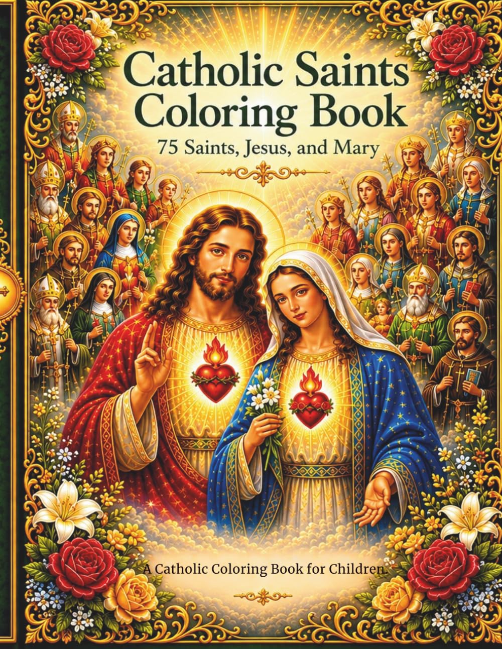 Catholic Saints Coloring Book: 75 Saints, Jesus and Mary (Catholic Coloring Books for Children)