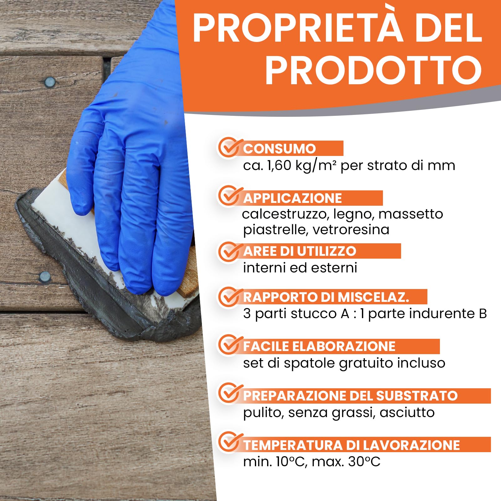 BEKATEQ Stucco fine resina epossidica 9kg l Per pavimenti, auto, barche per riempimento di crepe e fori I Polimerizzazione rapida e impermeabilità I Estendibile a 0 con kit di riparazione BK-110EP