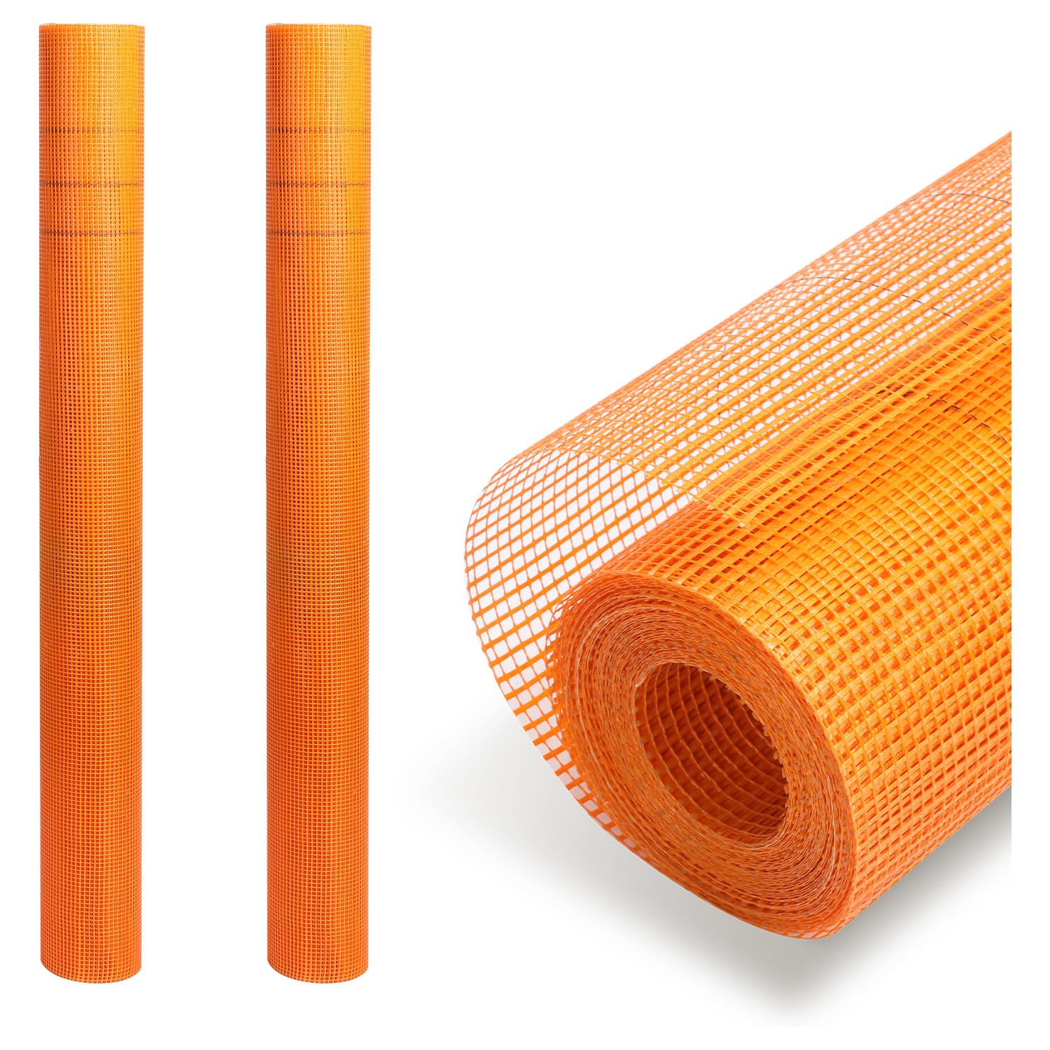 Lot de 2 tissus d'armature 160 g/m² (1 m x 50 m), tissu de plâtre 4 x 4 mm, en fibre de verre, crépi, pour l'intérieur et l'extérieur, tissu grillagé, isolation de façade, protection contre