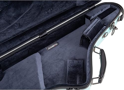 Miniatura 116 de Crossrock Funda recta para saxofón soprano de grado profesional, color azul zafiro, bloqueo TSA, protección Elite, correas desmontables