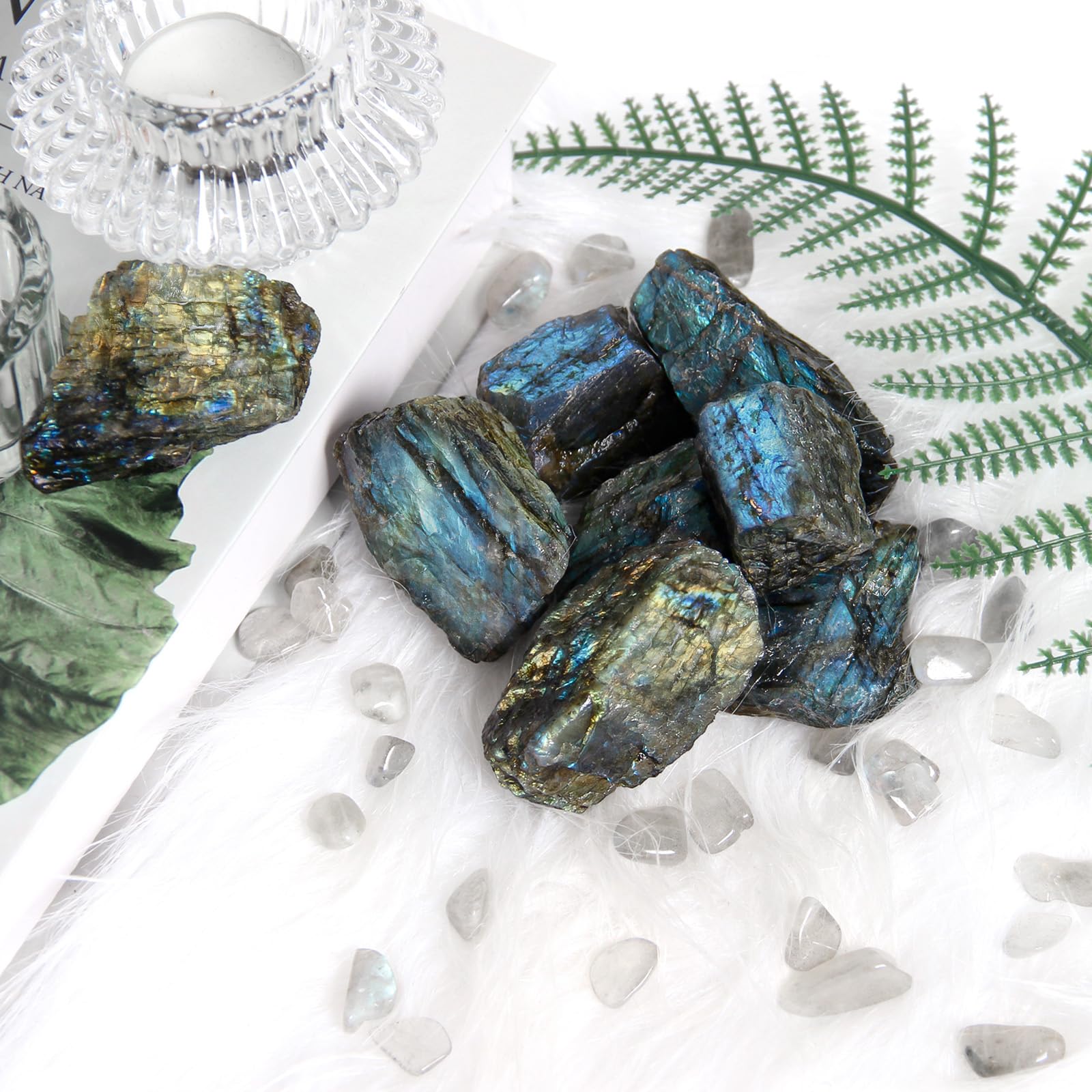 Labradorite brute 500 g – Cristal naturel rugueux avec éclat, gros spécimen minéral irrégulier pour décoration, collection & projets créatifs