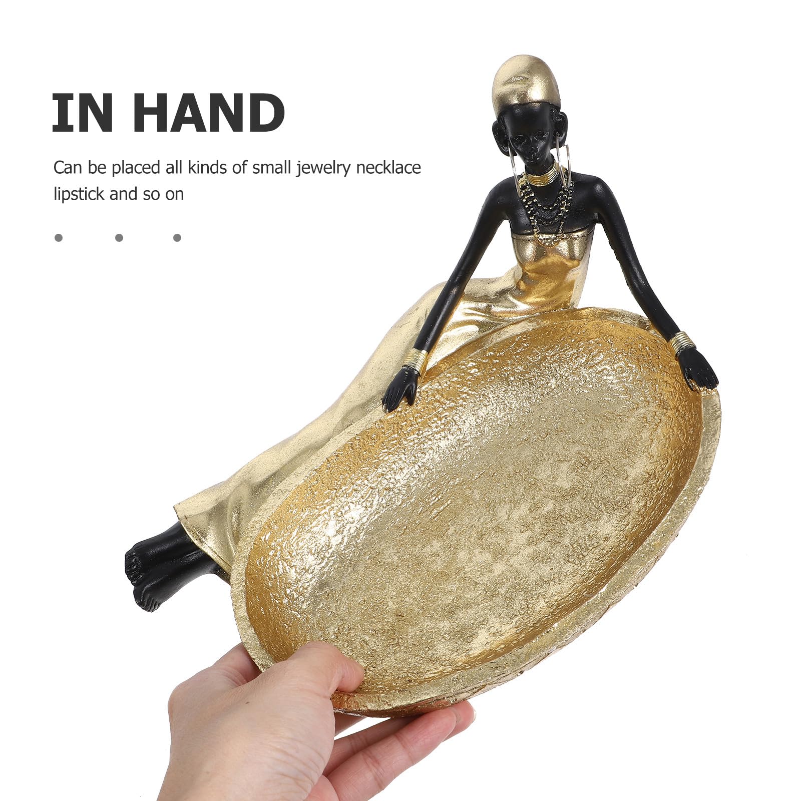 HOMSFOU Schmuckschale im Afrikanischen Vintage Stil aus Synthetischem Harz Einfach zu Reinigen und Bewegen als Ringschale und Schlüsselablage für Viele Anlässe