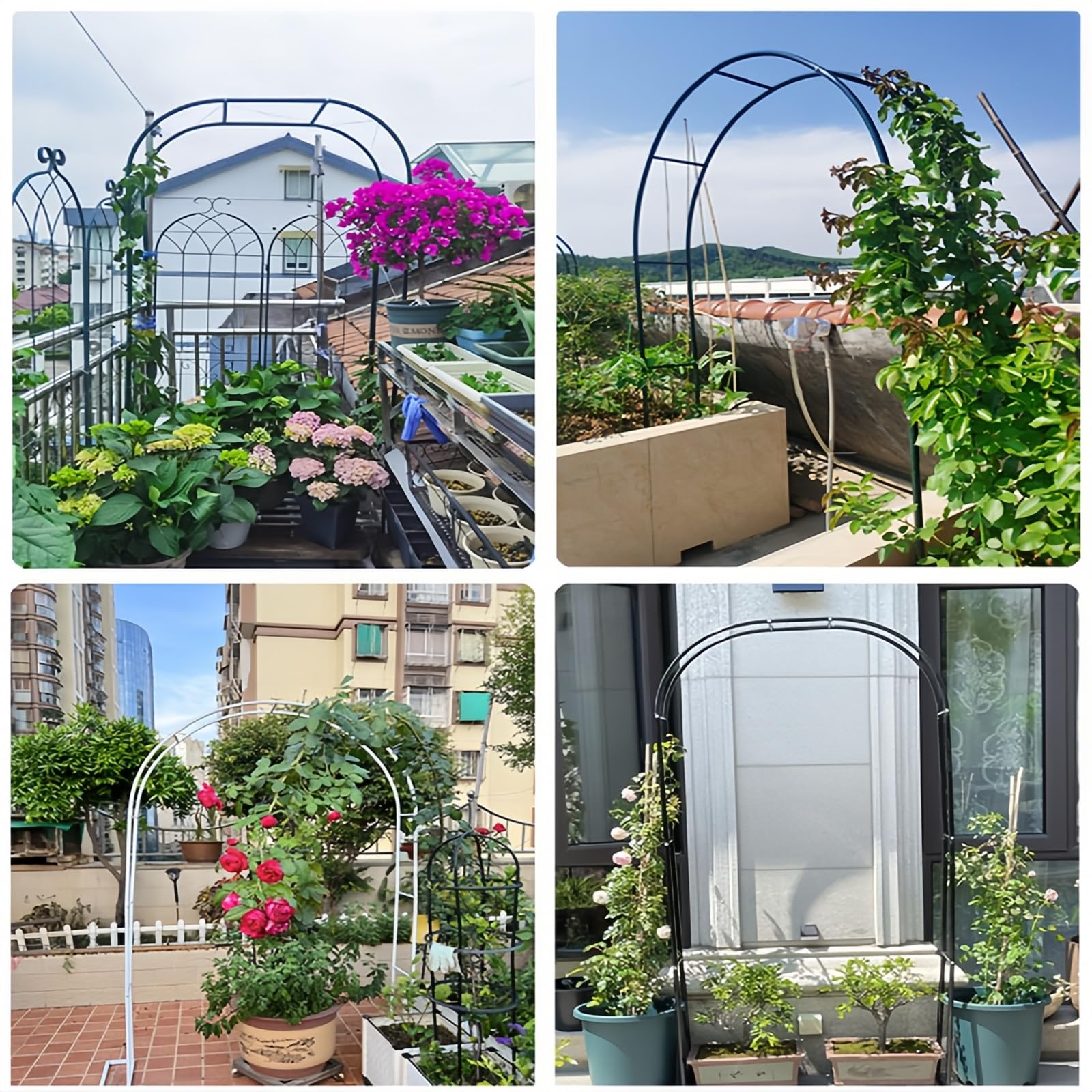 Arche de Jardin en métal 240 cm pour pelouse, terrasse, décoration de Mariage, fête de Mariage, pergola pour diverses Plantes grimpantes (Vert, 120 x 240 cm)