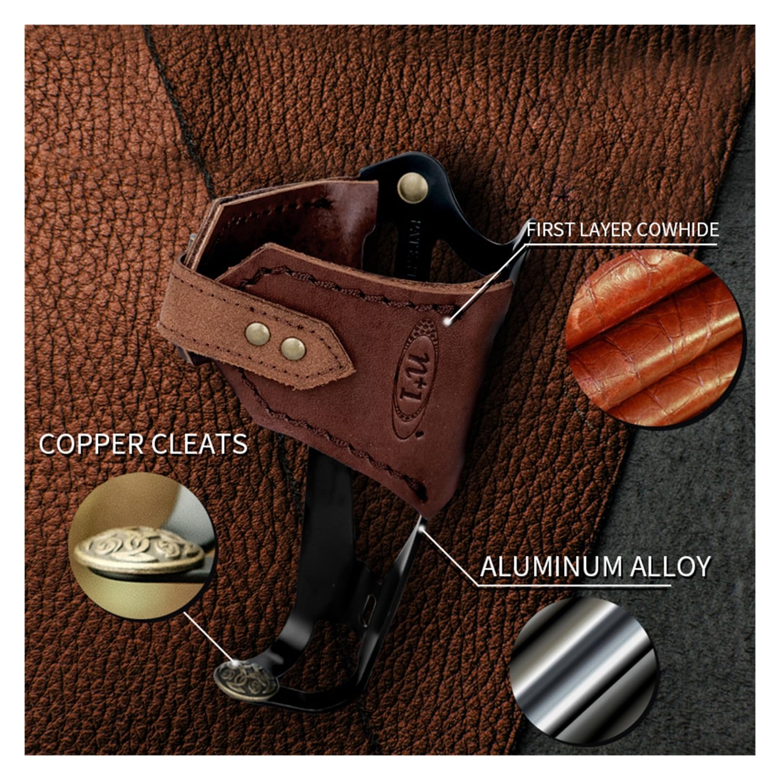 Genérico Portabotellas for Bicicleta de montaña, portabotellas Ajustable de Cuero Retro Ligero, Accesorios for Ciclismo de Carretera