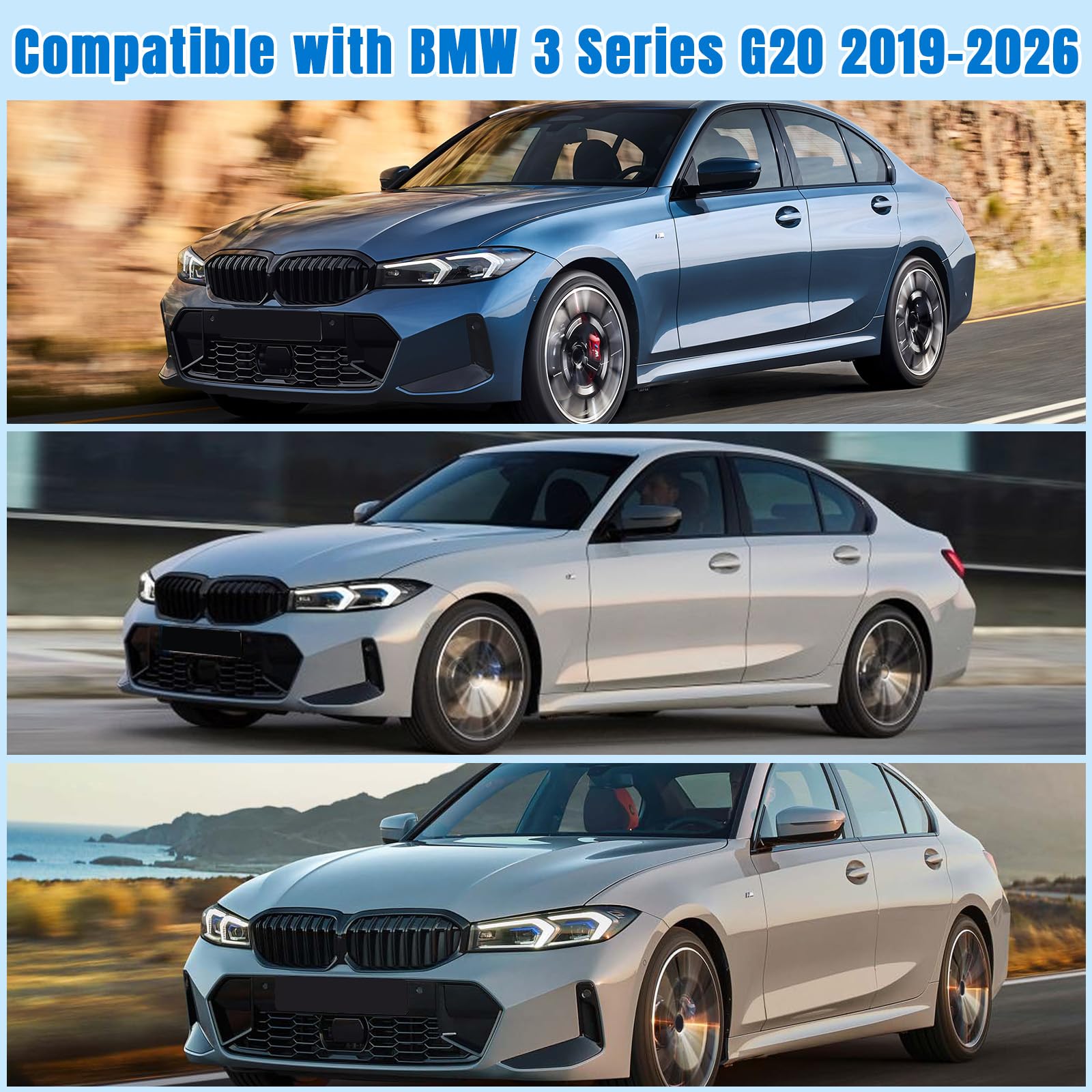 Pare-Soleil de Pare-Brise Arrière de Voiture Remplacement pour BMW 3 Series G20 2019-2026, Anti-UV Pliant Protecteur, Protection Anti-poussière Réfléchissante Parasol Pliable de la Vie privée