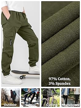 Amazon.com: CAMLAKEE Boys Cargo Pants for Kids Stretch