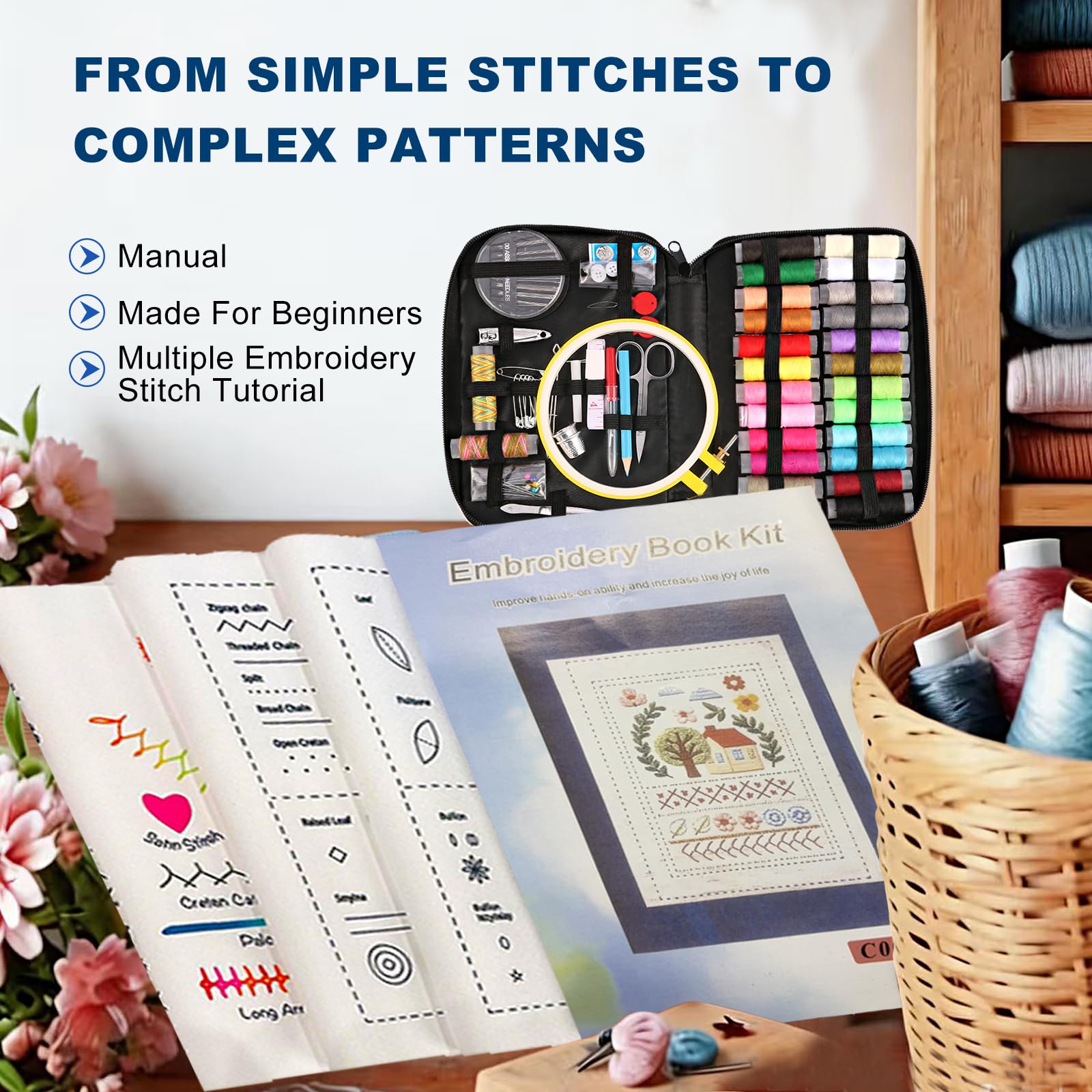 Beginner Embroidery Kit - 106 Patterns & Tools -6