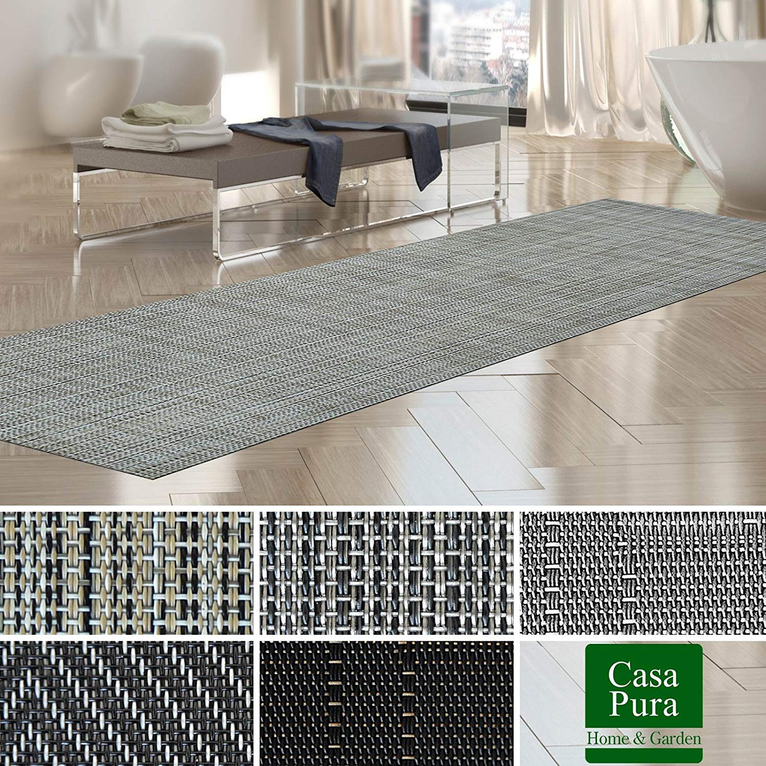 Tappeti per interni ed esterni, pavimenti per corridoio, cucina, bagno, terrazza, balcone, molti colori e dimensioni (90 x 300 cm, Matera)