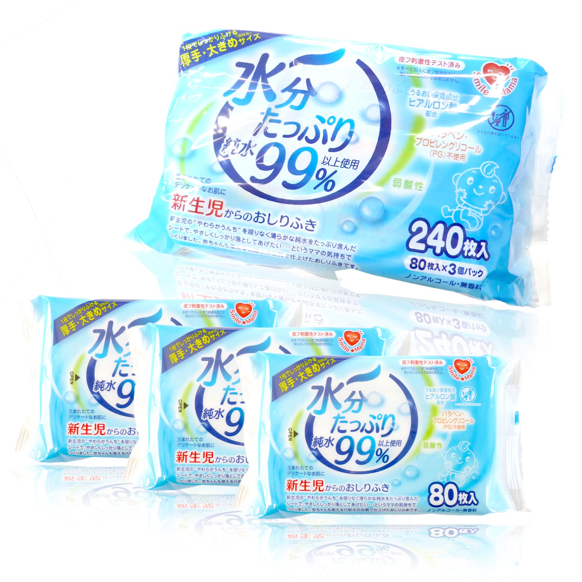 Amazon.co.jp: スマイルママ 水分たっぷり純水99%以上 新生児からの