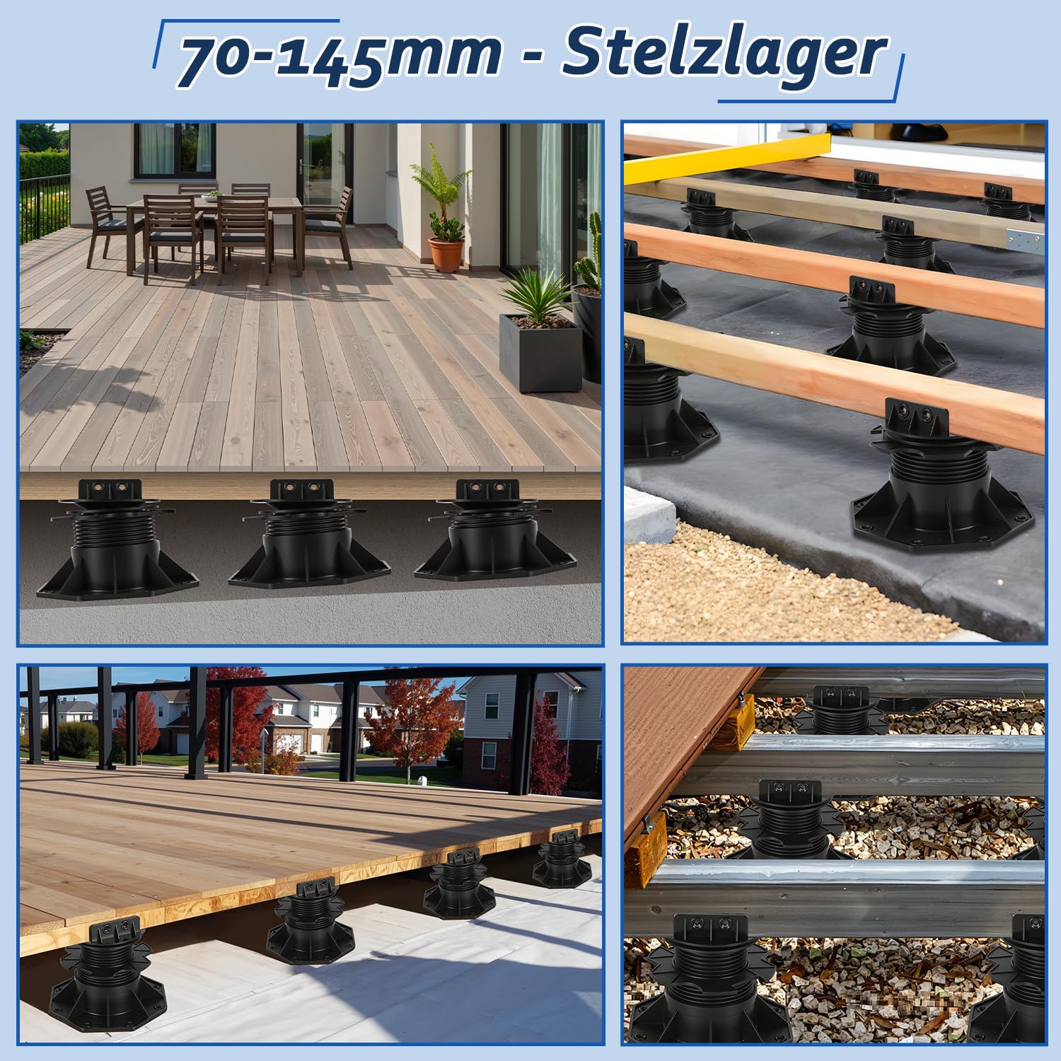 Soporte de altura ajustable, 90 unidades, 75-145 mm