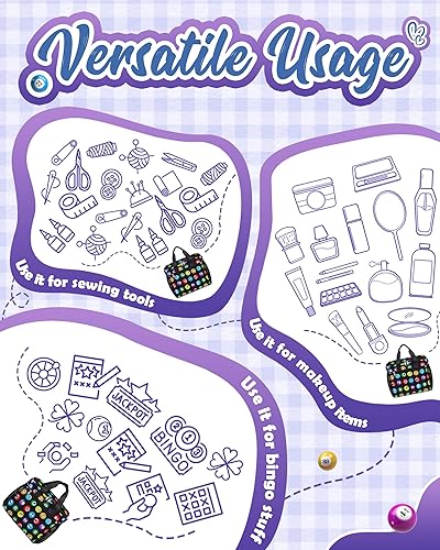 Miniatura 6 de Bolsa de bingo para Daubers Dabbers Dobbers Dotters Bolsas de bingo grandes con bolas de bingo Imprimir Casino Bingo Bolsa de juego para Bingo Set