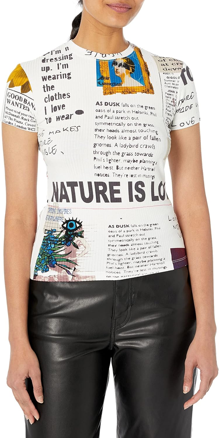 Desigual Womens Woman Knit T-Shirt Short Sleeve