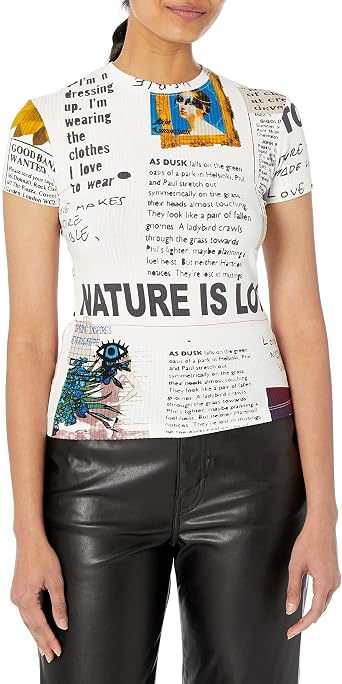 Desigual Women's Woman Knit T-Shirt Short Sleeve