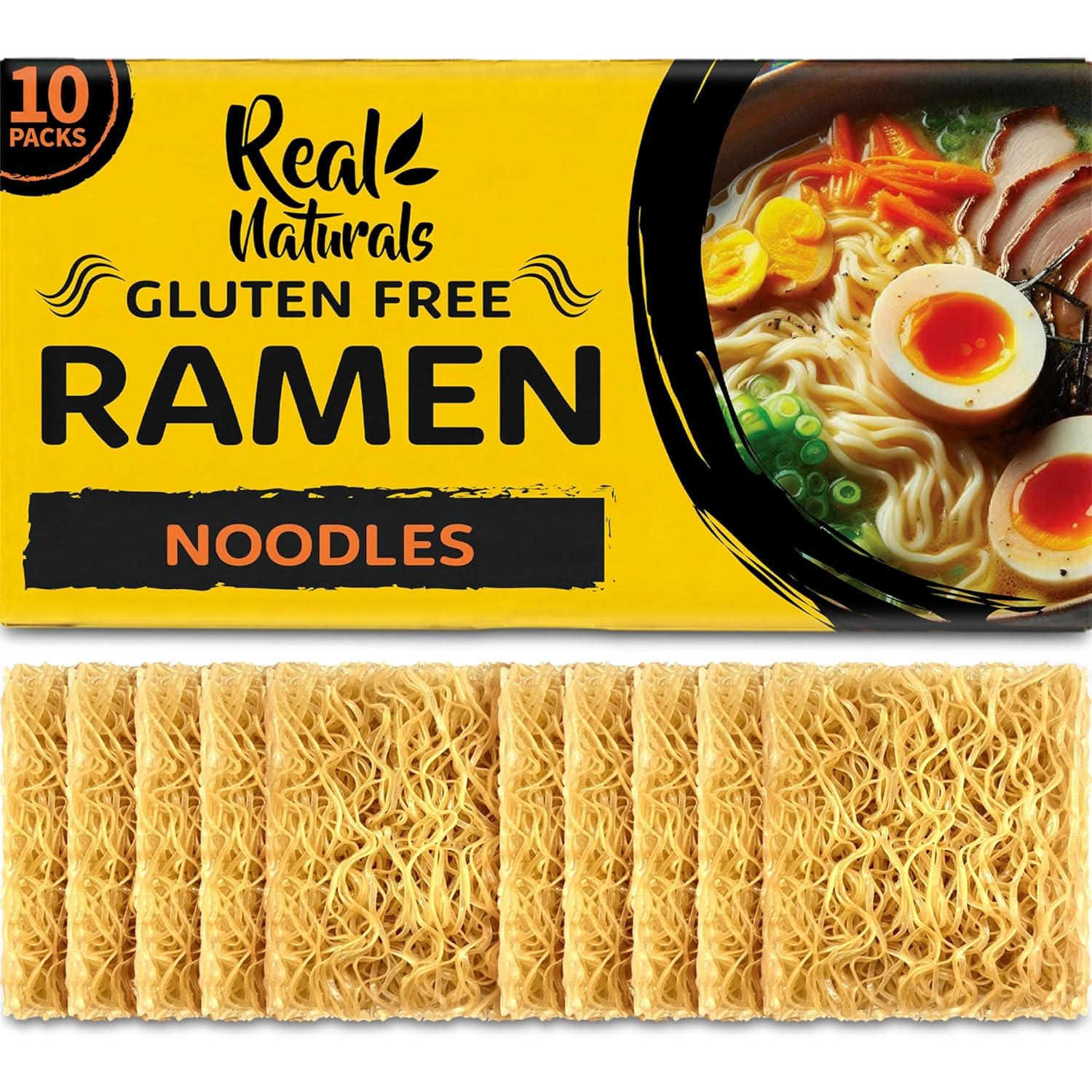 Gluten Free Ramen Noodles, Plain ramen noodles. Restaurant grade. Gluten free pasta, Japanese ramen, Gluten Free Super noodles from brown rice 10 x 59g (10 Pack)