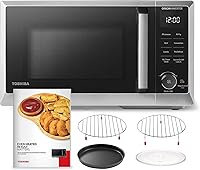 Vista 9 de TOSHIBA Combo de freidora de aire con horno de microondas inversor para encimera, serie MASTER, asado, convección, combinación rápida, incluso