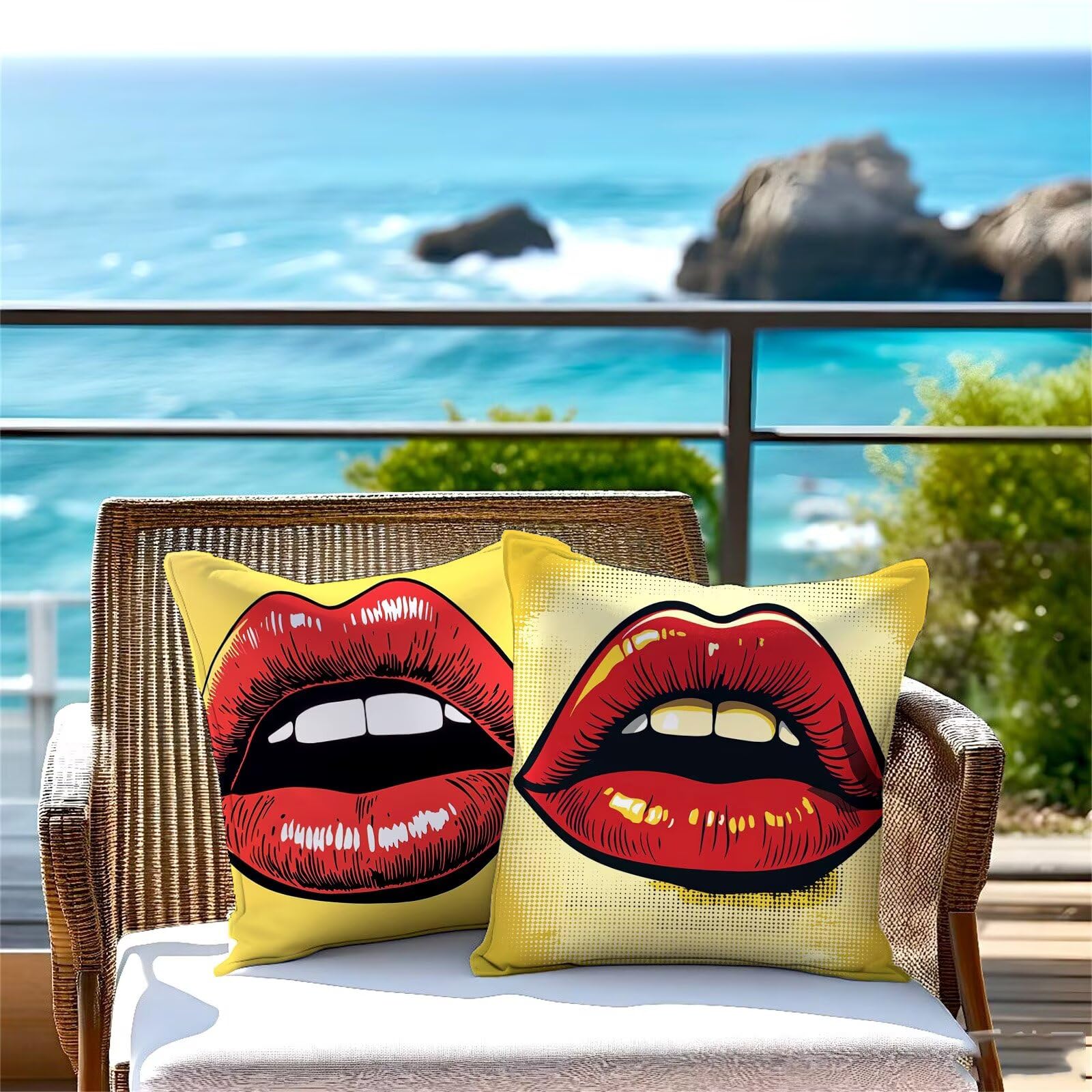 Funda Cojin 80x80cm, Cojines Sofa Champán Cojines Sofa con Relleno Incluido Labios Juego de 4 con Cremallera Invisible Cojin Sofas Decorativas Cuadradas Lino Para Sala de Estar JardíN Fundas 6L-125