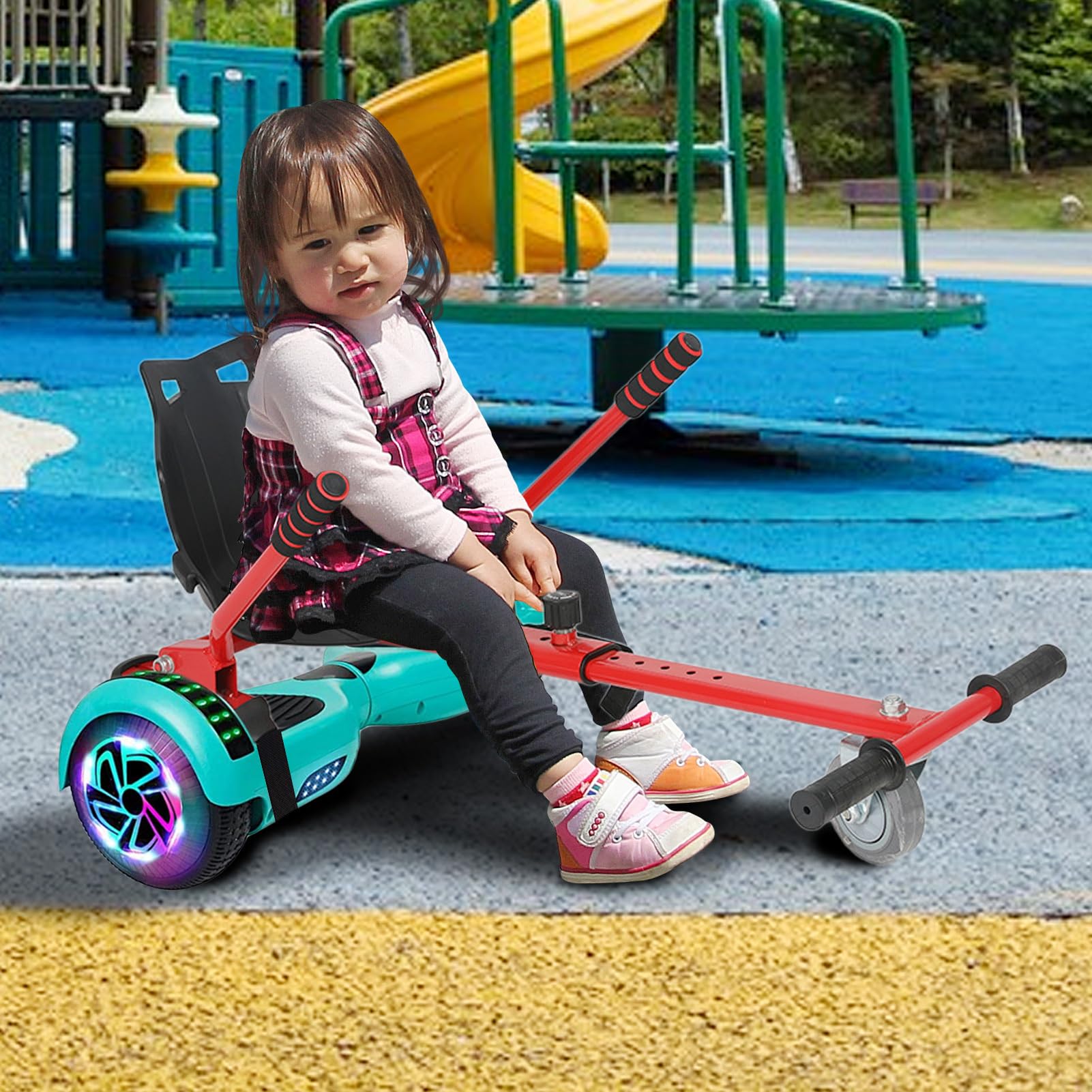 Hoverboard,Accessorio Hoverboard,Kart robusto - di fissaggio del sedile di Kart con lunghezza regolabile per scooter bilanciamento da 6,5/8/10 pollici
