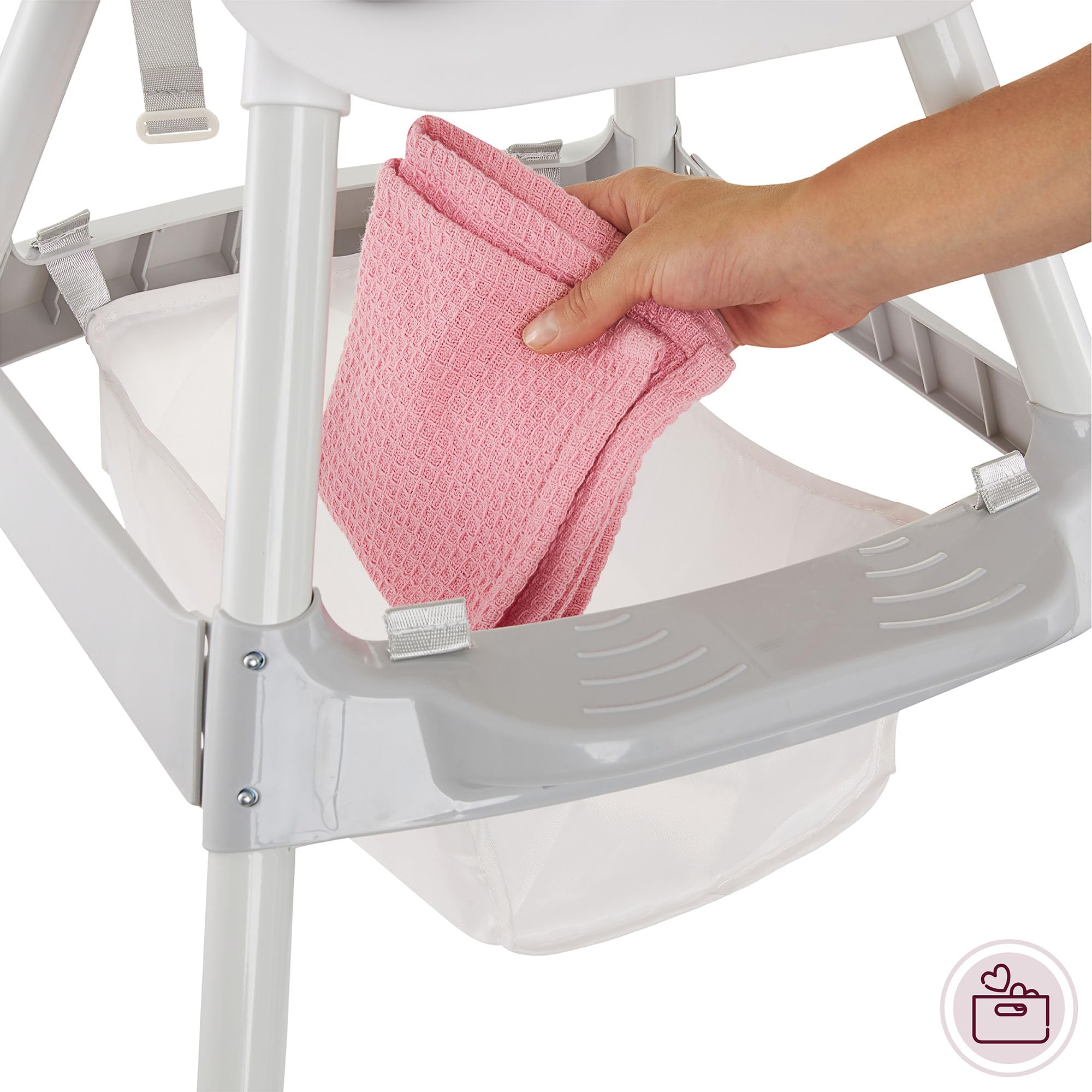 Moby-System Chaise Haute Réglable Magnolia 2en1 Grise Similicuir Dès 6 Mois