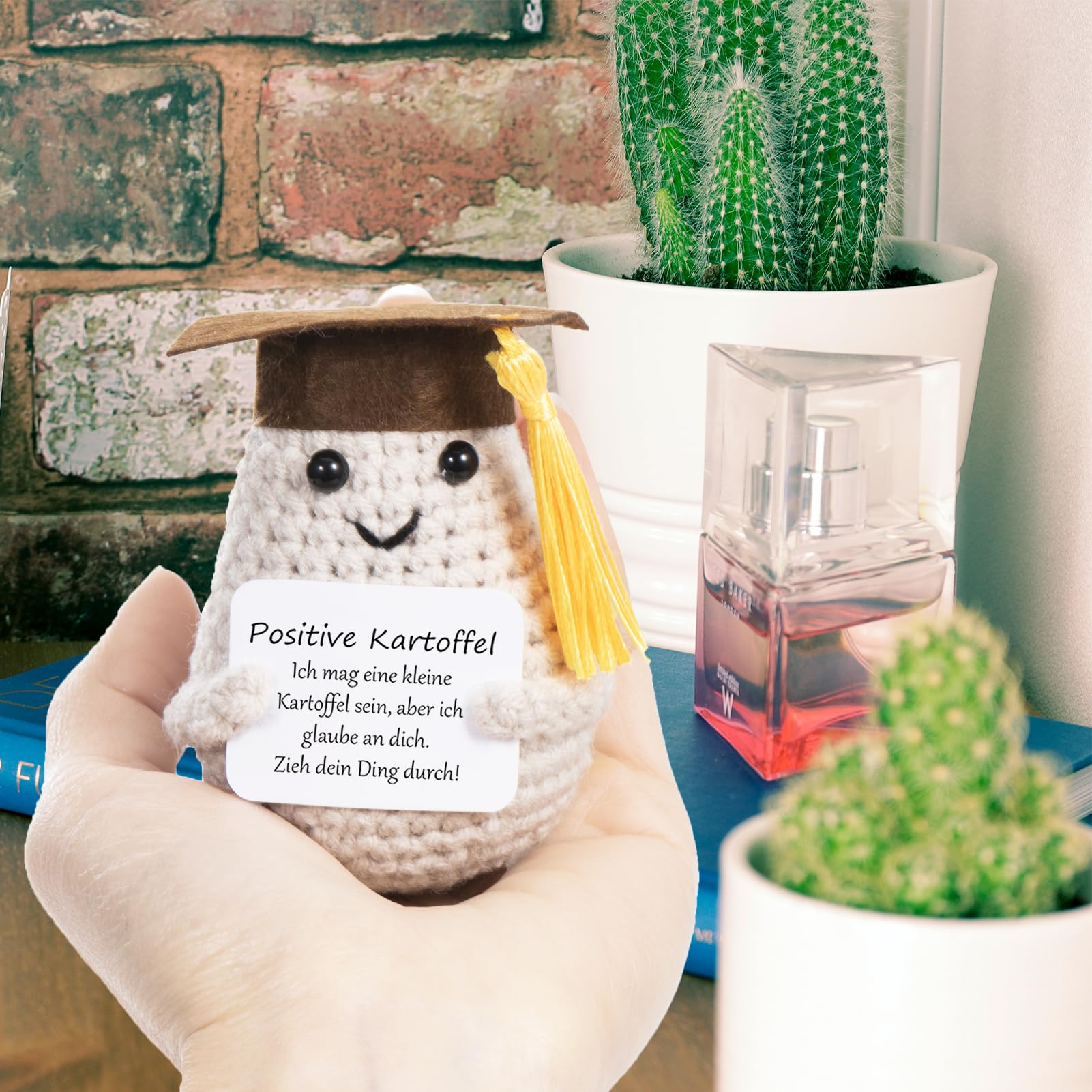 XBOCMY Mini Pocket Hug Positive Potato, Gifts for Boyfriend, Funny Gift for Girlfriend, Motivational Gifts, Small Lucky Charm Best Friend, Small Hug Pocket Hug Potato Lucky Charm