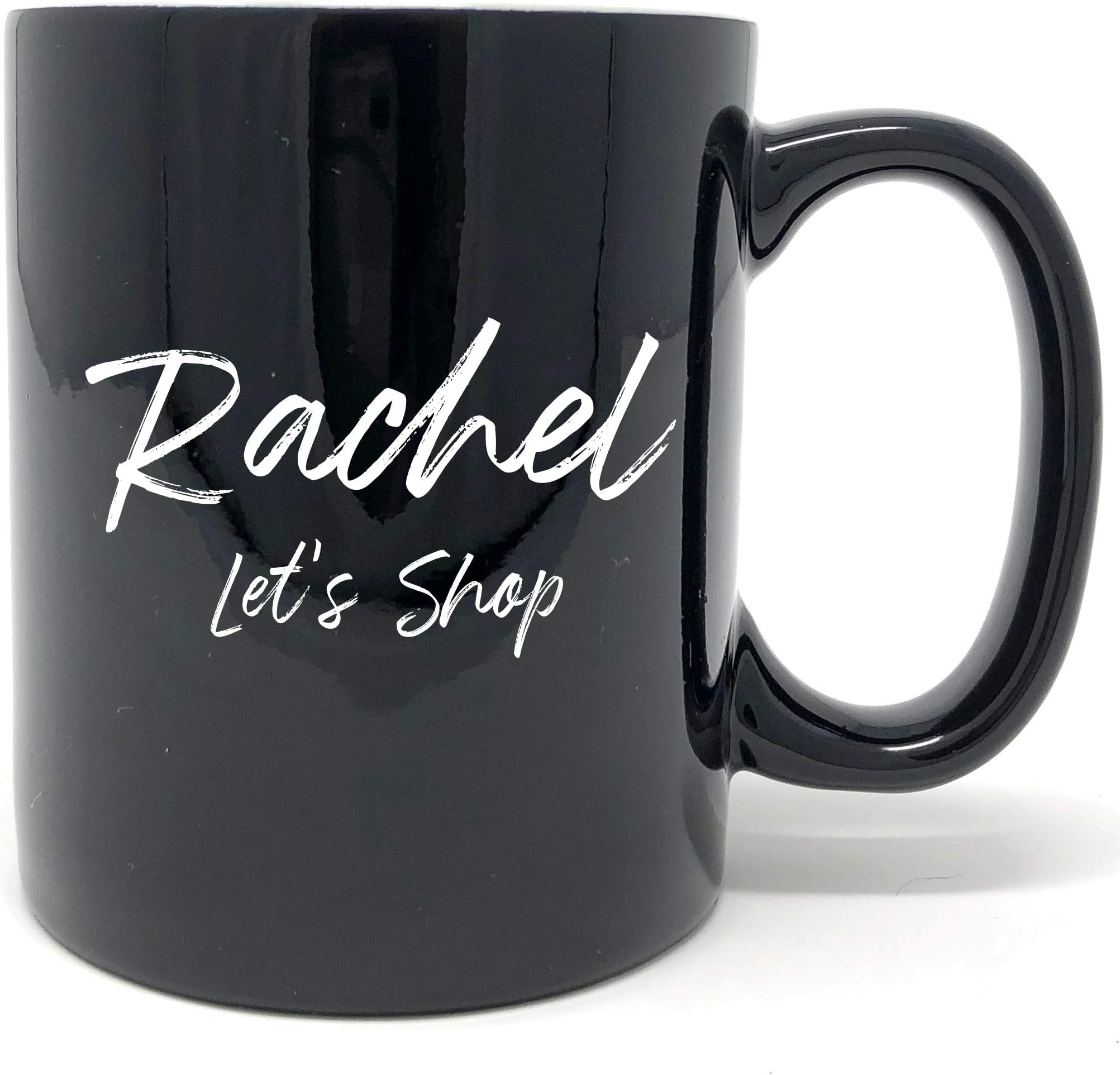 Griffco Supply Personalized Engraved 11 ounce Coffee Mug (Black w/White Text)