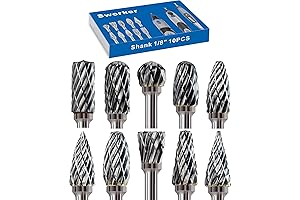10-Piece Compatible Dremel Carbide Burr Bits Rotary Tool Accessories Set