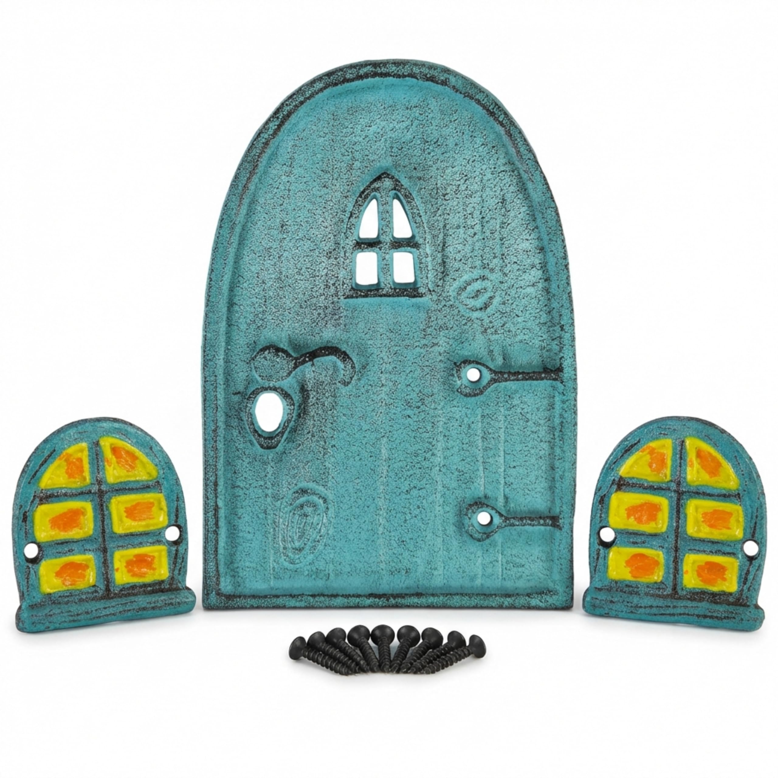 Lulu Decor 8 inch Cast Iron Blue Fairy Door