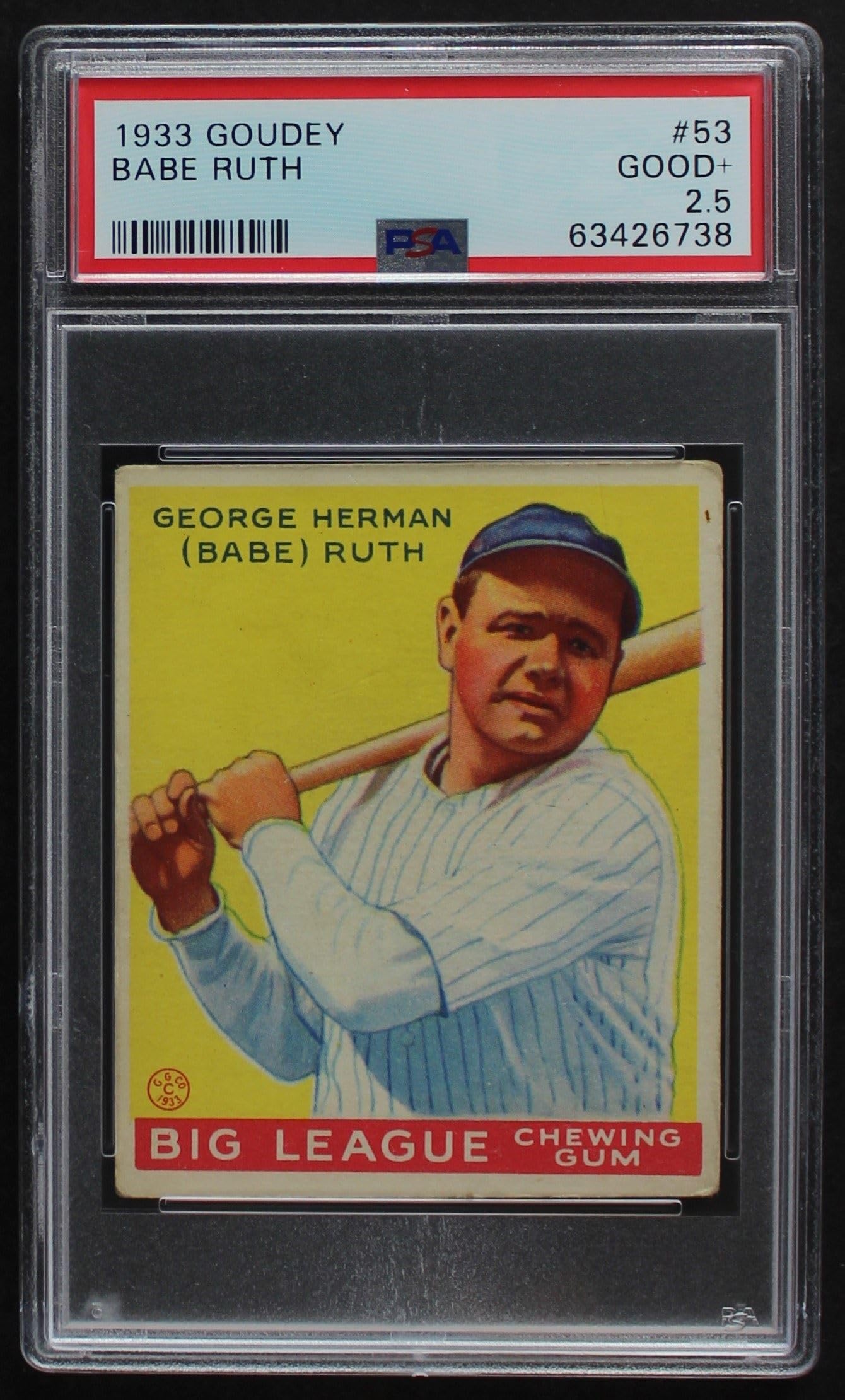 Amazon.com: 1933 Goudey # 53 Babe Ruth New York Yankees (Baseball Card) PSA  PSA 2.50 Yankees : Collectibles & Fine Art