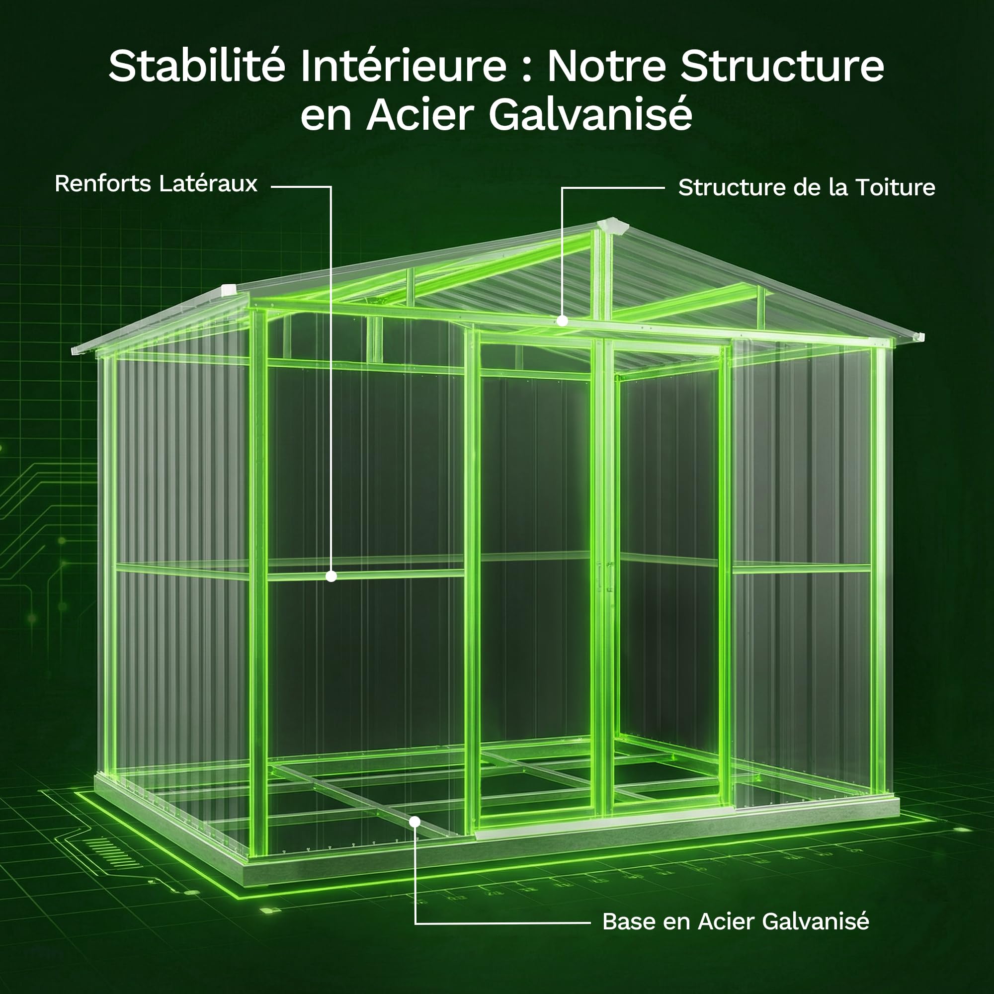 Devoko Abri de Jardin 199x234x192cm, Grand Rangement Extérieur pour Outils, Vélos et Poubelles, Toit Penté et Ventilation Inclus, Résistant aux Intempéries, pour Jardin, Terrasse et Pelouse, Noir