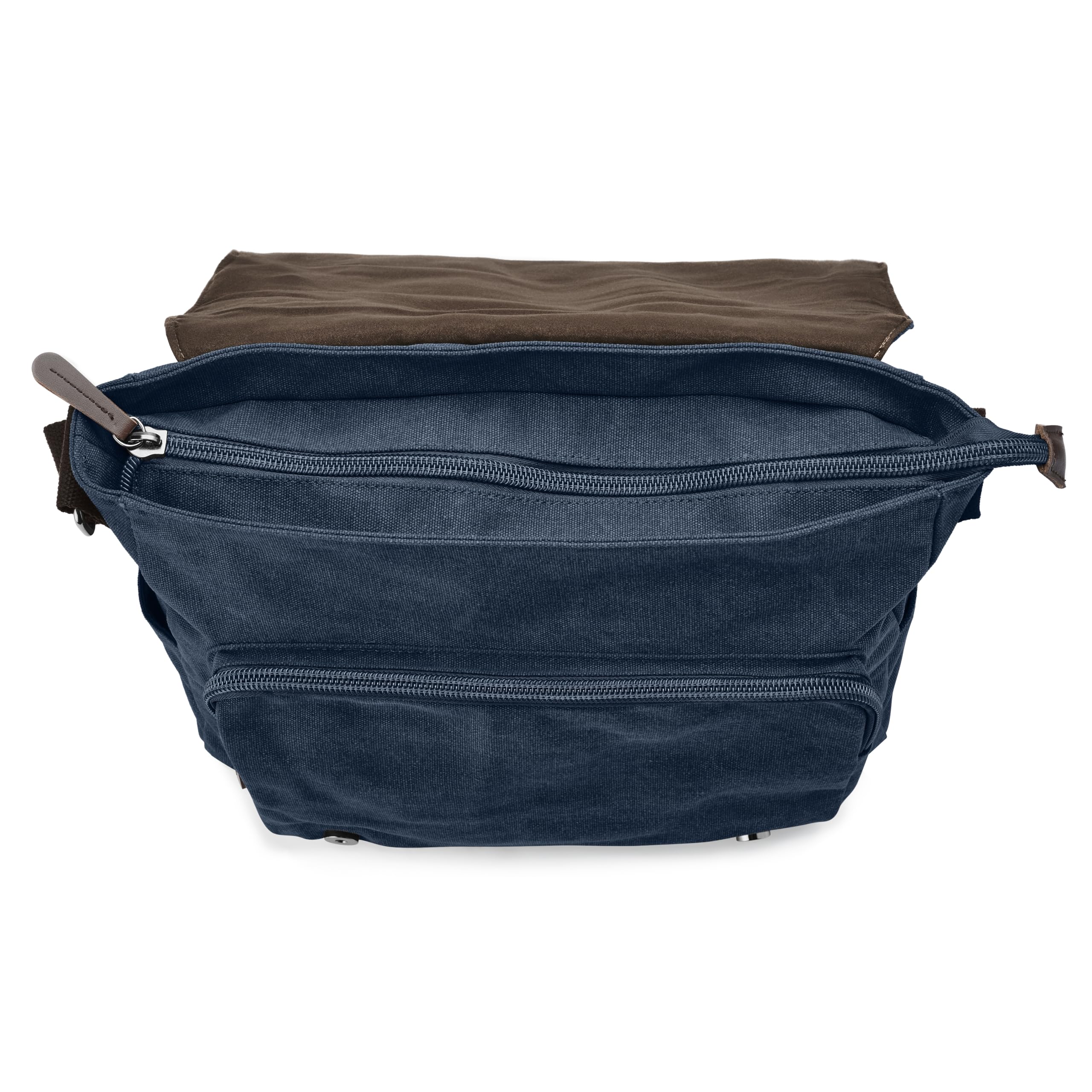 Trendhim Borsa messenger in tela blu denim da uomo, elegante borsa a tracolla con tasche multiple, perfetta compagna di viaggio per lavoro, scuola e uso quotidiano, design resistente e leggero