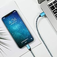 Vista 5 de RoFI Cable USB tipo C de 15 pies con carga rápida de 3 A, cable de carga USB C trenzado de nailon ultra largo y extremadamente duradero para Galaxy