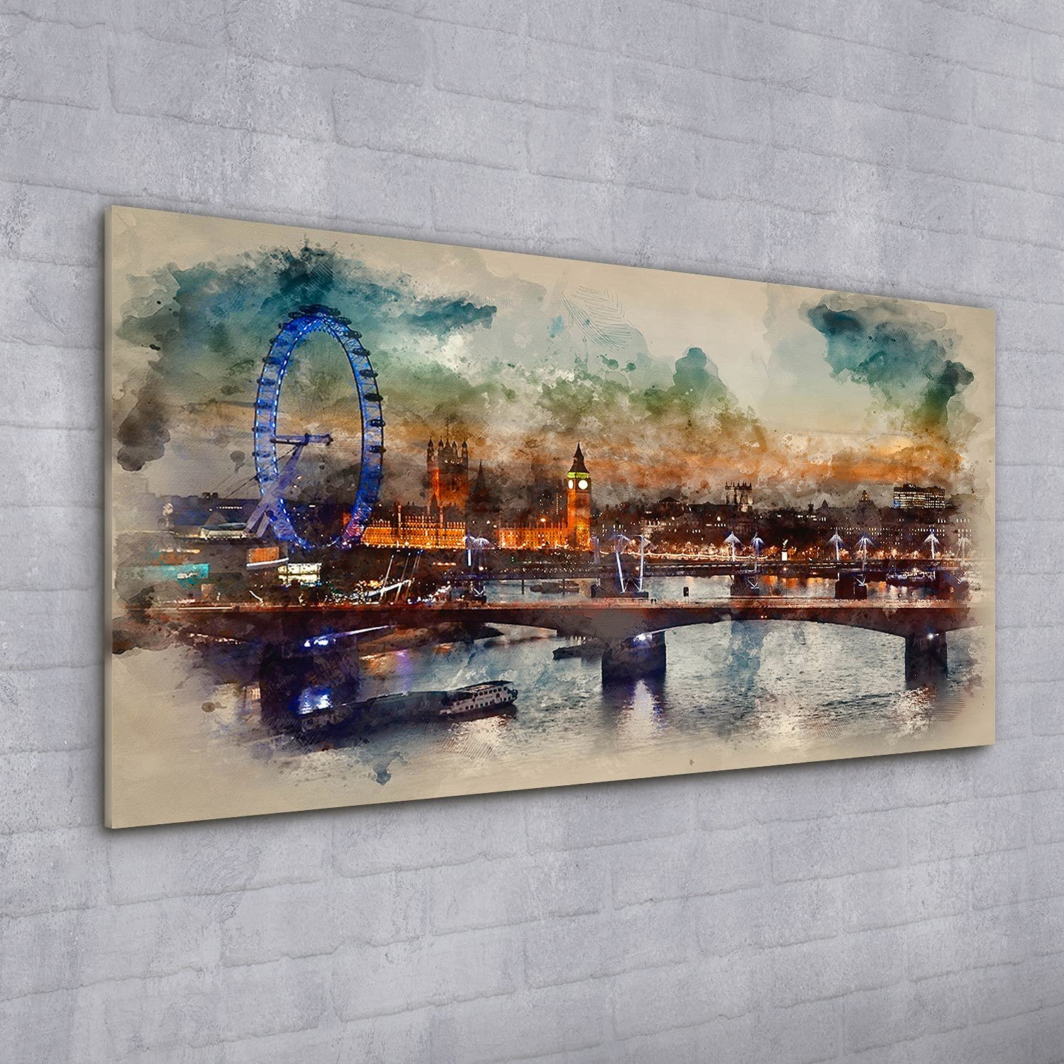 Coloray Pintura acrílica 100x50cm Arte Vidrio Acrílico Mural Sala De Estar Cuadro De Pared - London Devil Mill
