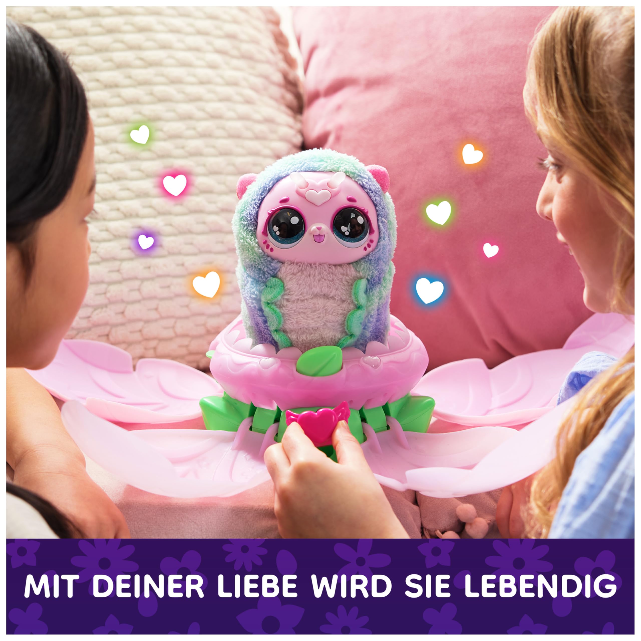 Hatchimals Bloomables Kittyfly, Interaktives Spielzeug mit Überraschung, doppelter Verwandlung und über 100 Geräuschen und Reaktionen, für Kinder ab 4 Jahren